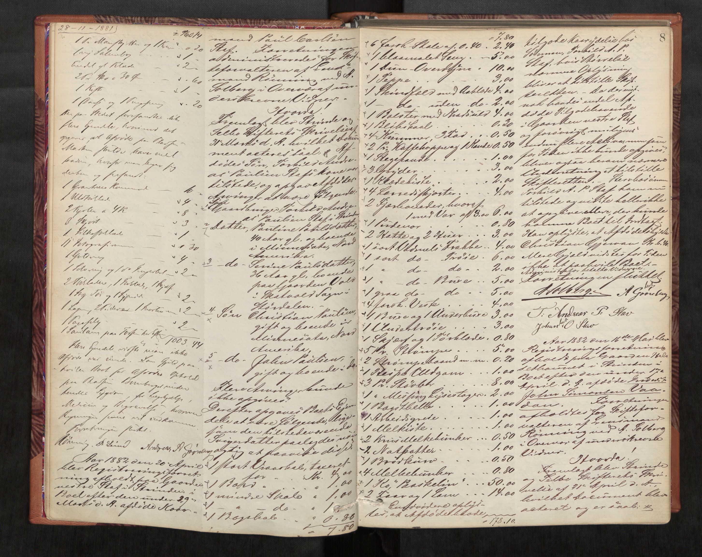 Strinda og Selbu sorenskriveri, AV/SAT-A-0015/3/3C/L0004: Skifteregistreringsprot., 1881-1906, p. 8
