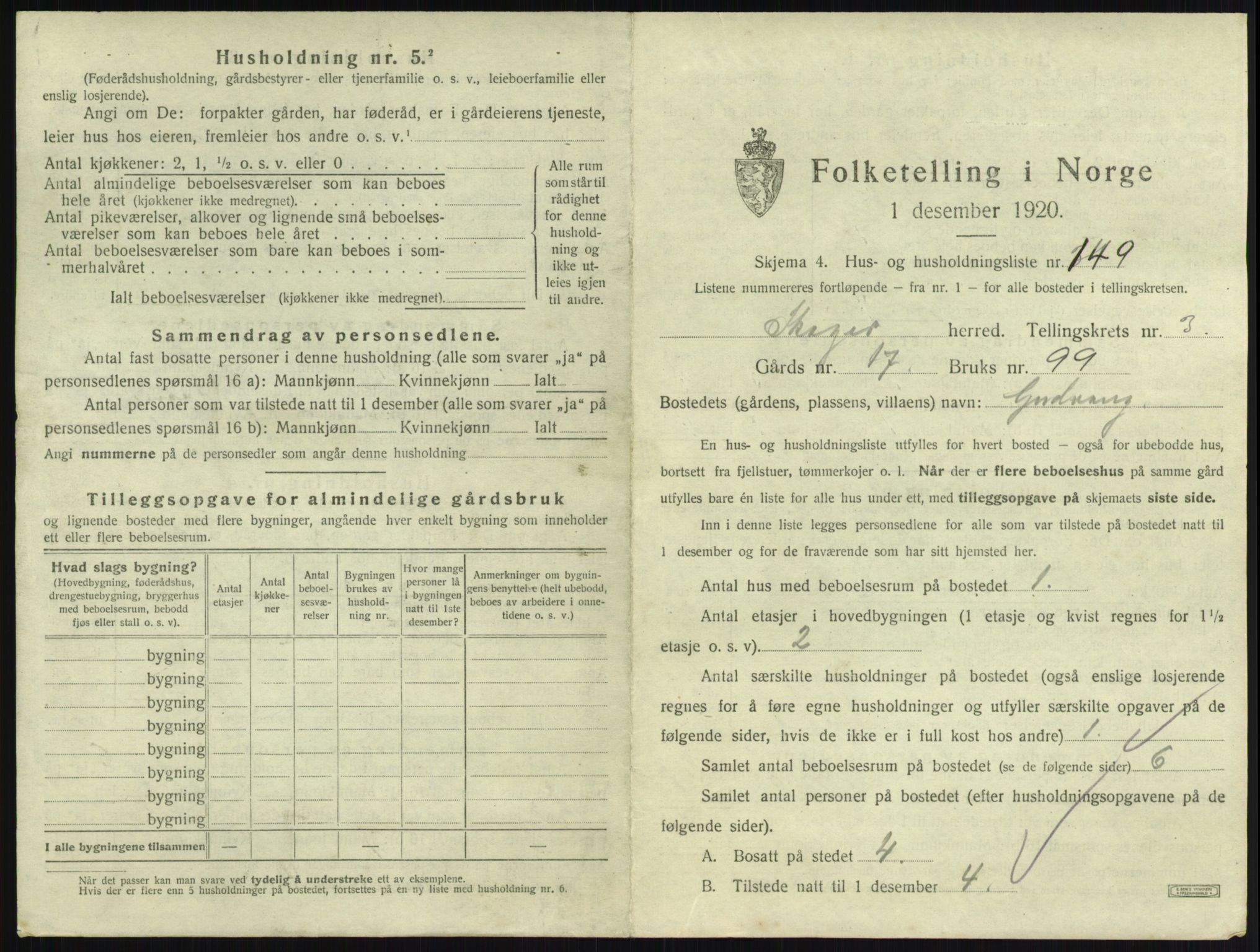 SAKO, 1920 census for Skoger, 1920, p. 877