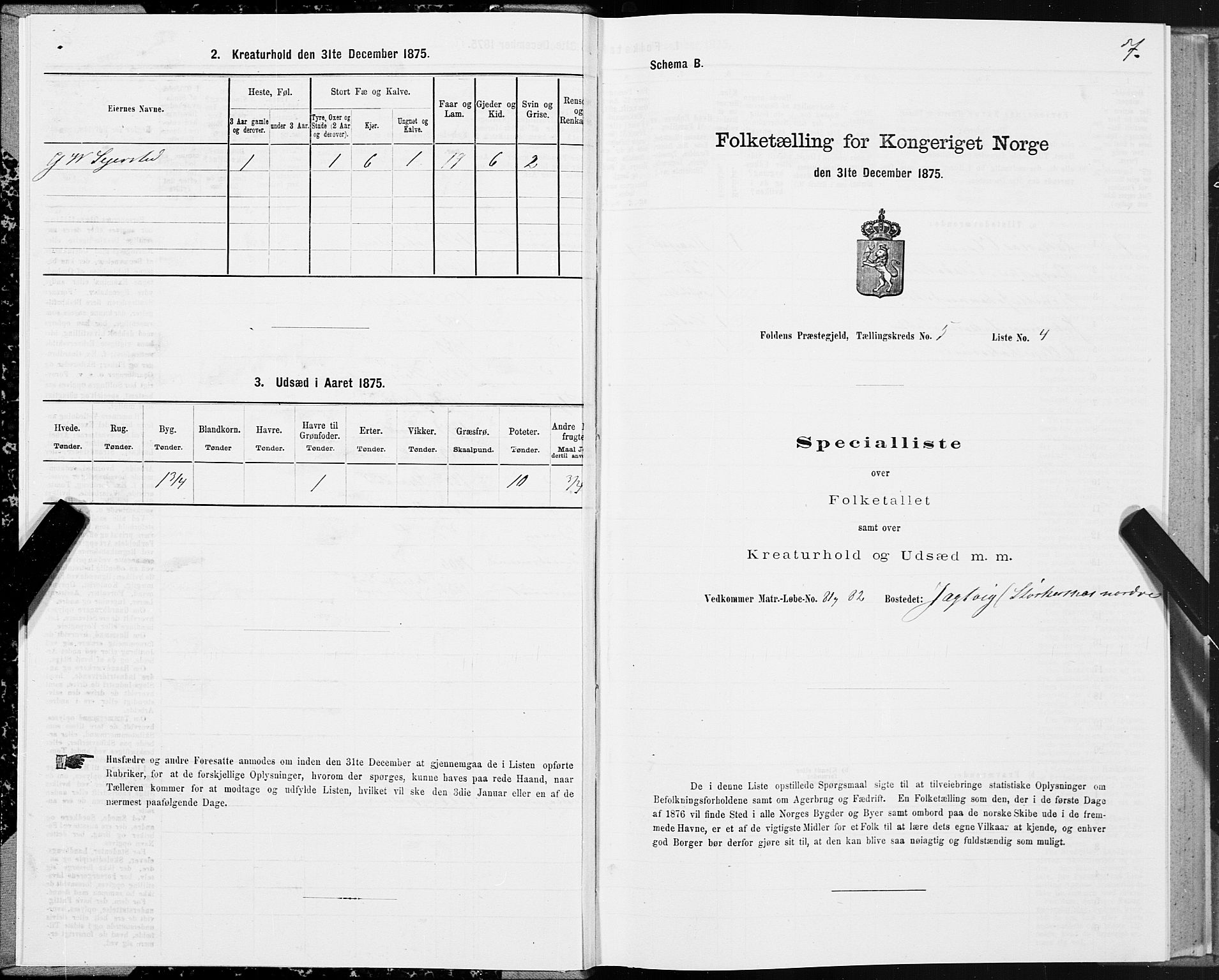 SAT, 1875 census for 1845P Folda, 1875, p. 2007