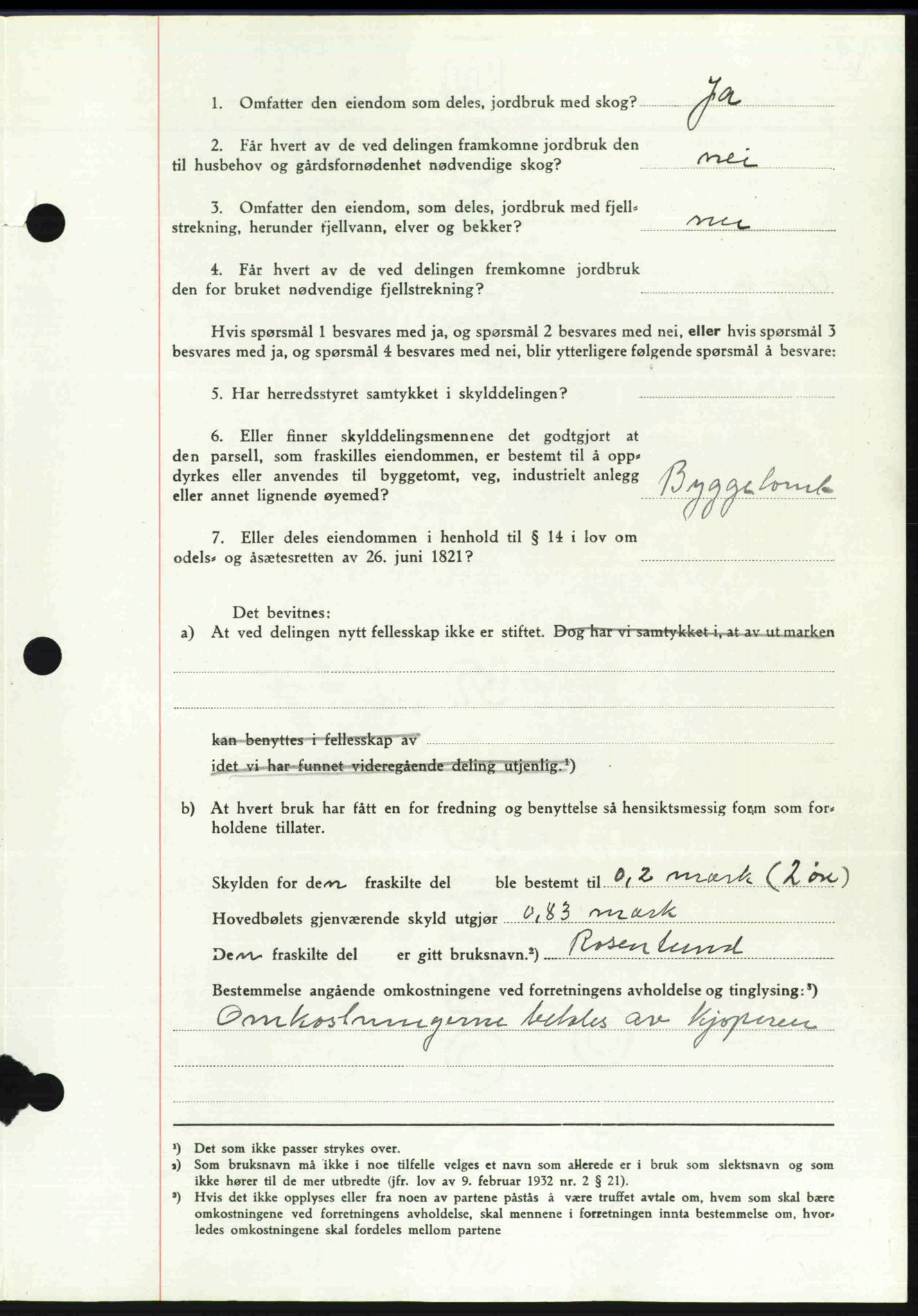 Toten tingrett, SAH/TING-006/H/Hb/Hbc/L0020: Mortgage book no. Hbc-20, 1948-1948, Diary no: : 2804/1948