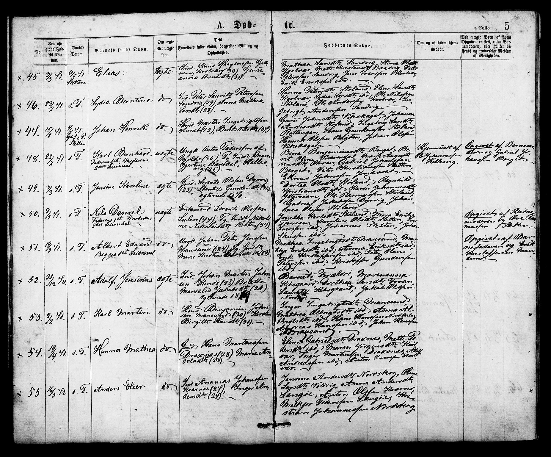 Ministerialprotokoller, klokkerbøker og fødselsregistre - Sør-Trøndelag, AV/SAT-A-1456/634/L0532: Parish register (official) no. 634A08, 1871-1881, p. 5