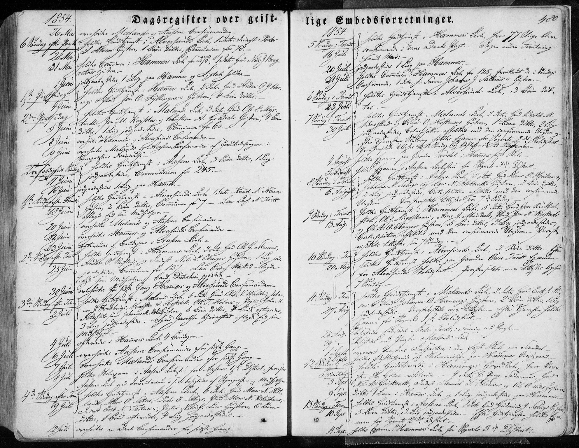 Hamre sokneprestembete, AV/SAB-A-75501/H/Ha/Haa/Haaa/L0013: Parish register (official) no. A 13, 1846-1857, p. 480