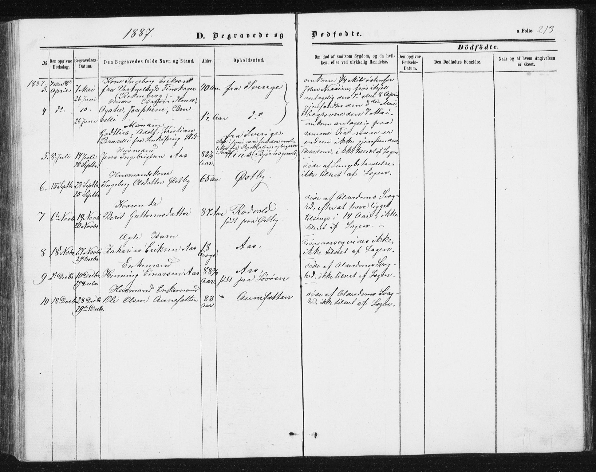 Ministerialprotokoller, klokkerbøker og fødselsregistre - Sør-Trøndelag, SAT/A-1456/698/L1166: Parish register (copy) no. 698C03, 1861-1887, p. 213