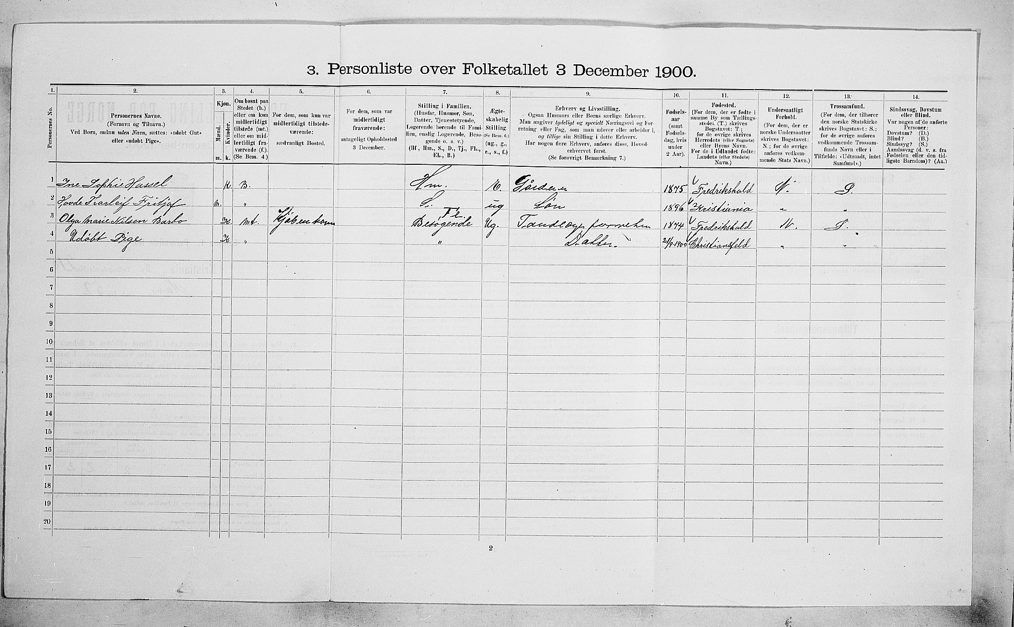 SAO, 1900 census for Kristiania, 1900, p. 34057