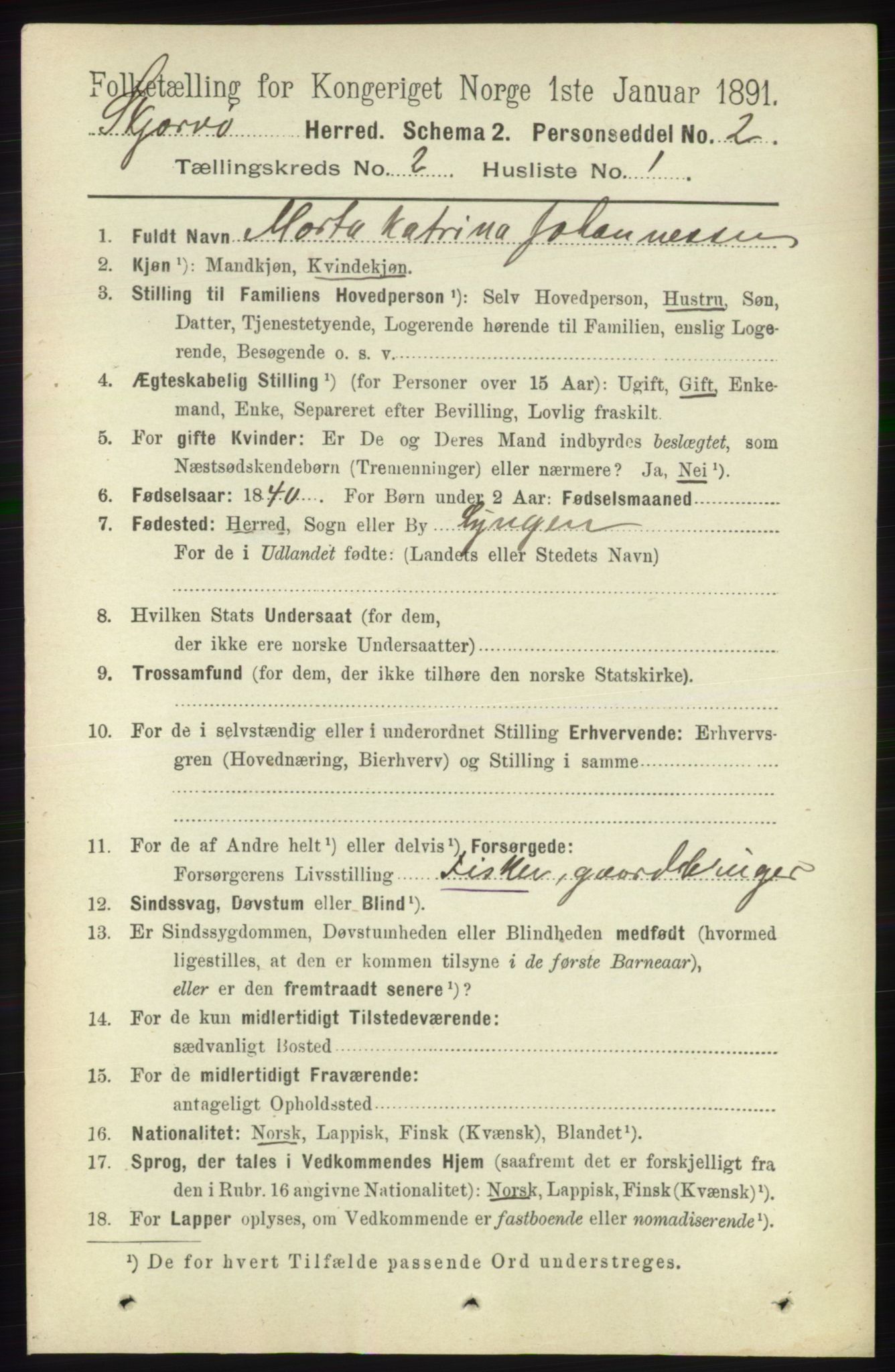 RA, 1891 census for 1941 Skjervøy, 1891, p. 1029
