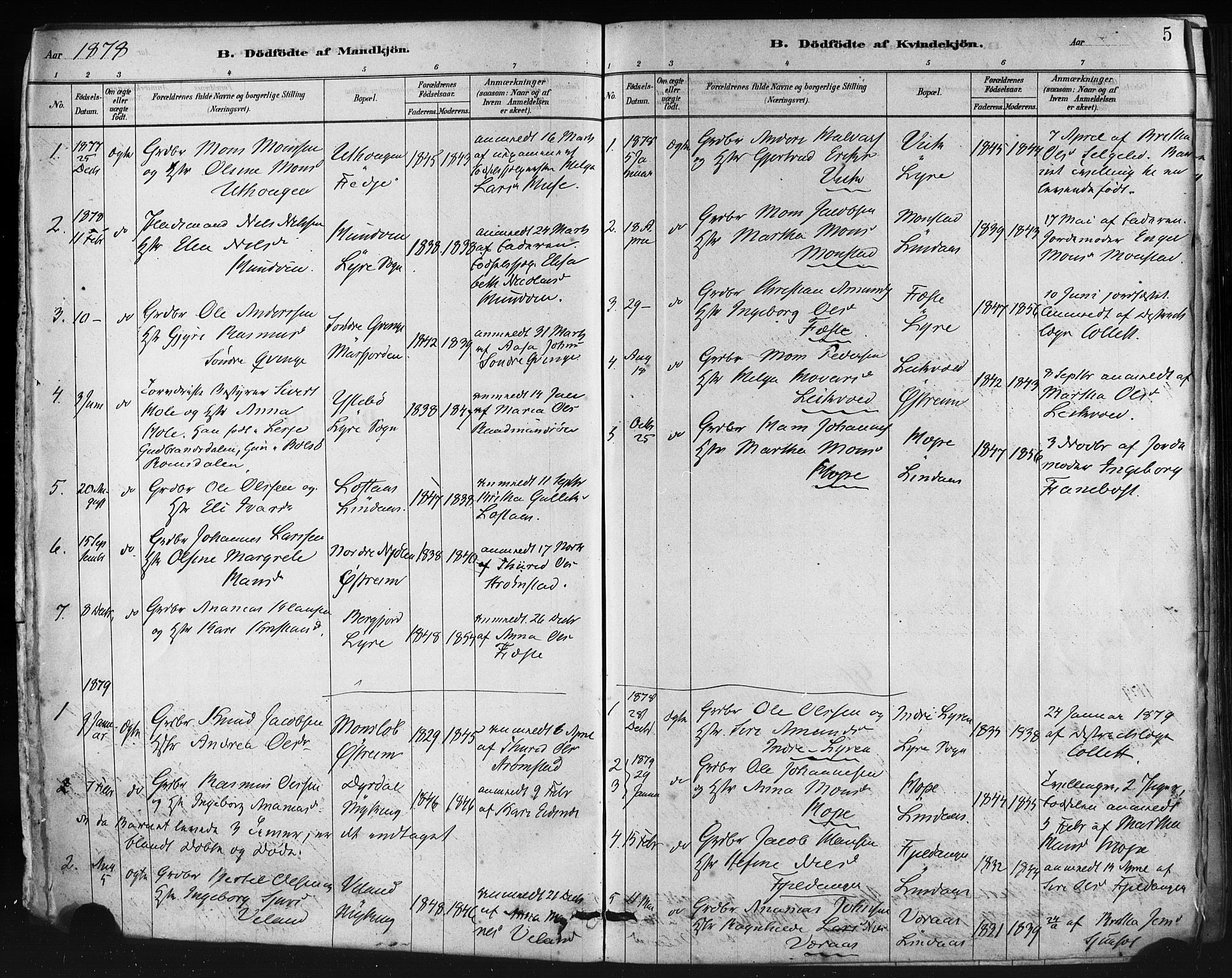 Lindås Sokneprestembete, AV/SAB-A-76701/H/Haa/Haaa/L0019: Parish register (official) no. A 19, 1878-1912, p. 5