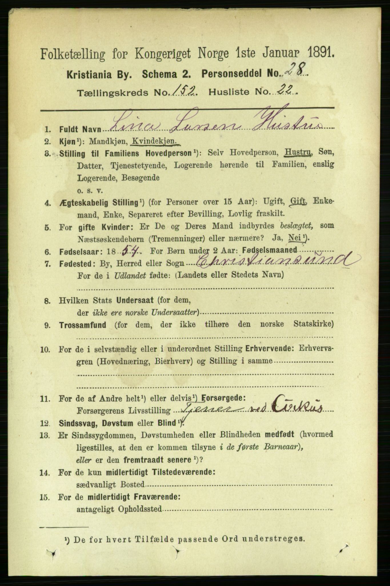 RA, 1891 census for 0301 Kristiania, 1891, p. 85870