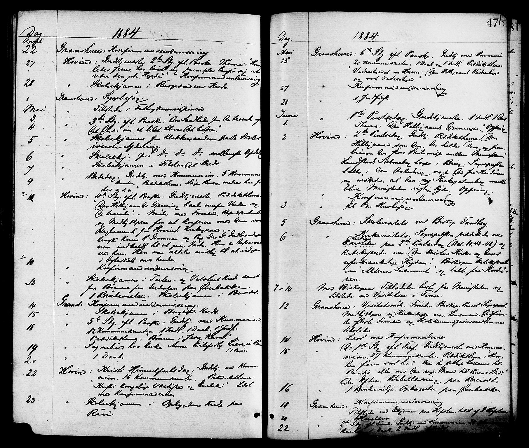 Gransherad kirkebøker, SAKO/A-267/F/Fa/L0004: Parish register (official) no. I 4, 1871-1886, p. 476