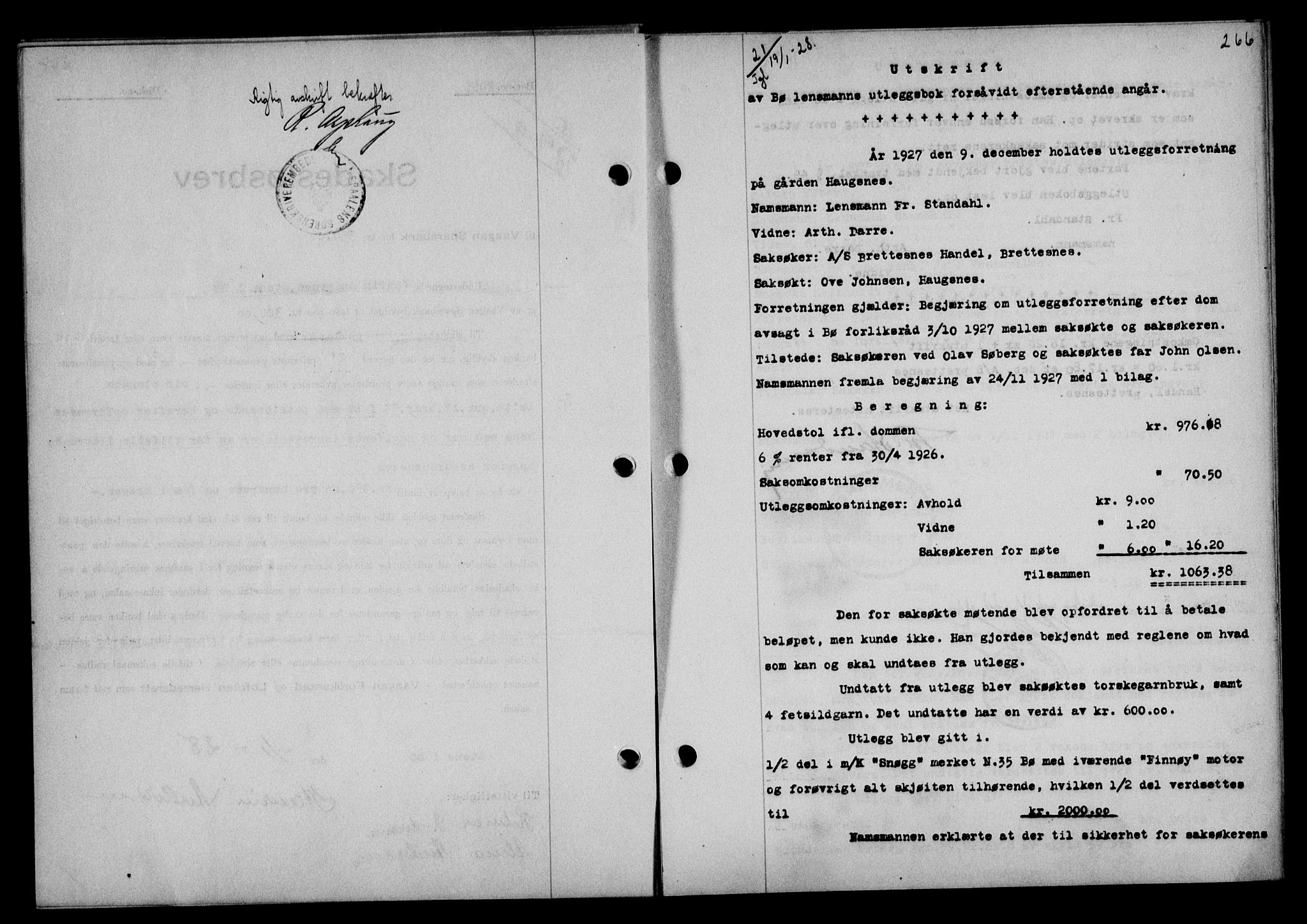Vesterålen sorenskriveri, SAT/A-4180/1/2/2Ca/L0045: Mortgage book no. 38, 1927-1928, Deed date: 19.01.1928