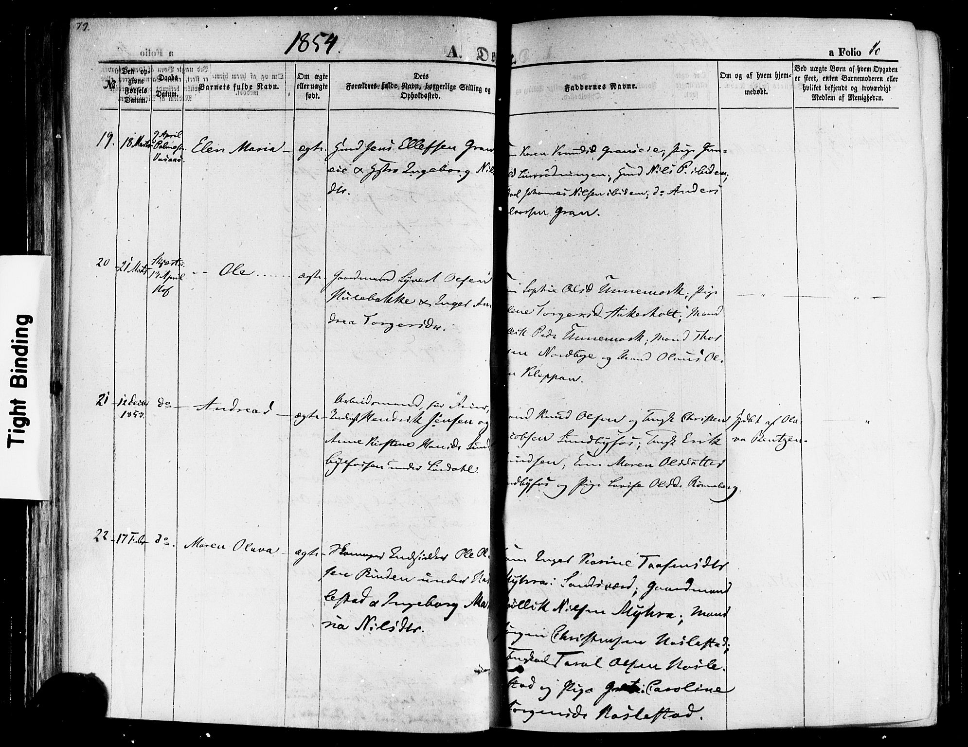 Hof kirkebøker, AV/SAKO-A-64/F/Fa/L0006: Parish register (official) no. I 6, 1851-1877, p. 40