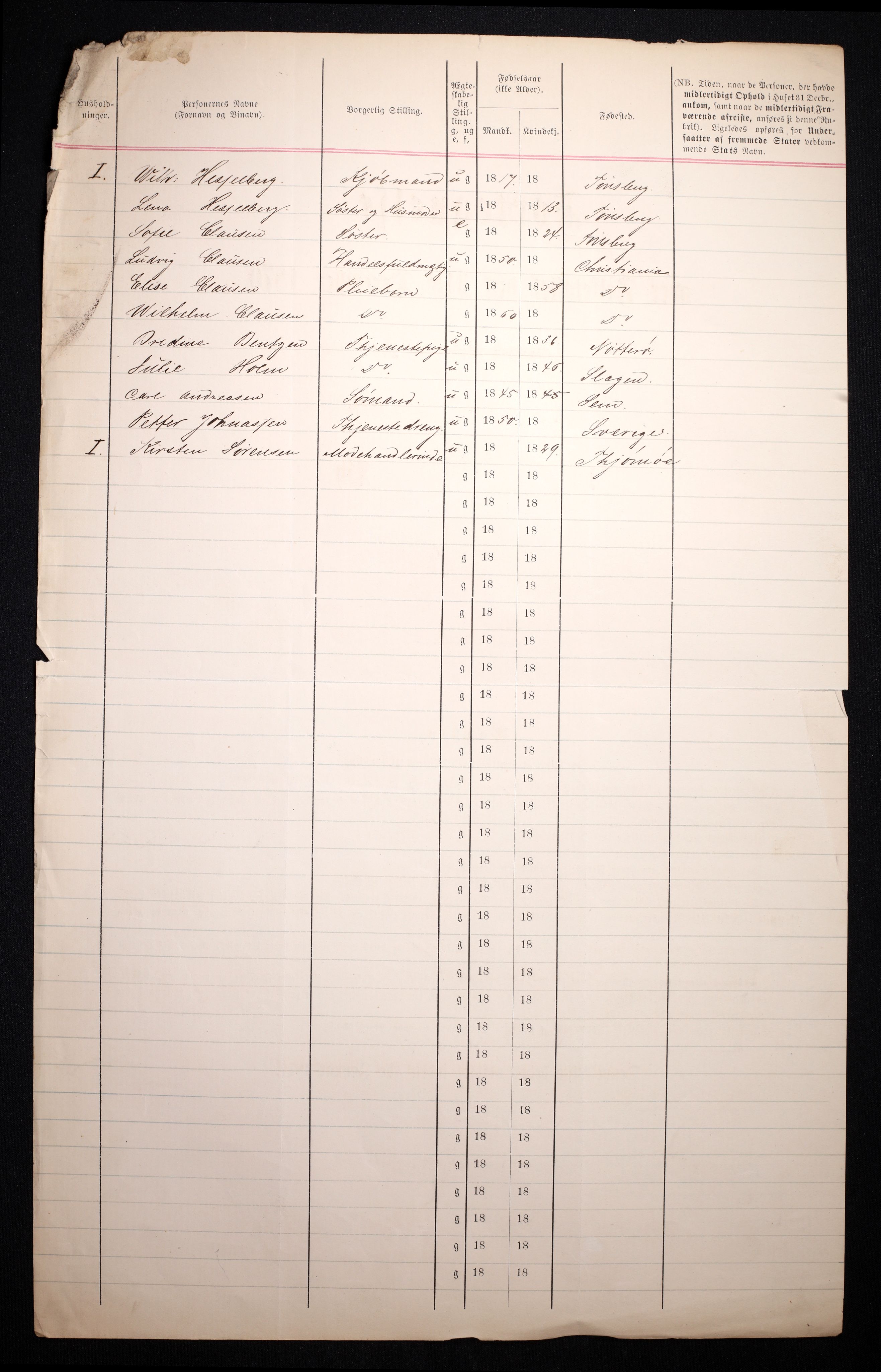 RA, 1870 census for 0705 Tønsberg, 1870, p. 123