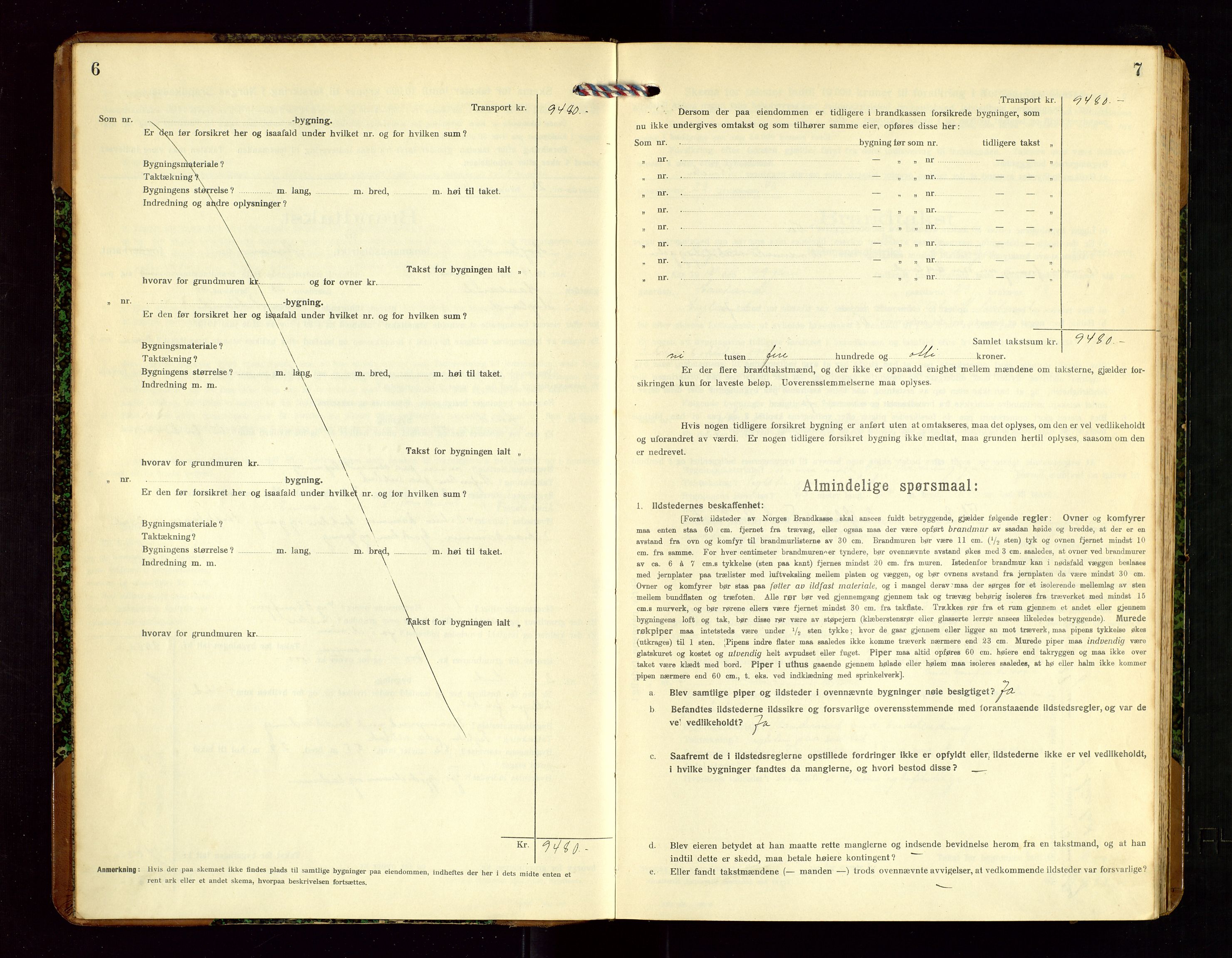 Høyland/Sandnes lensmannskontor, AV/SAST-A-100166/Gob/L0003: "Brandtakstprotokol", 1918-1924, p. 6-7