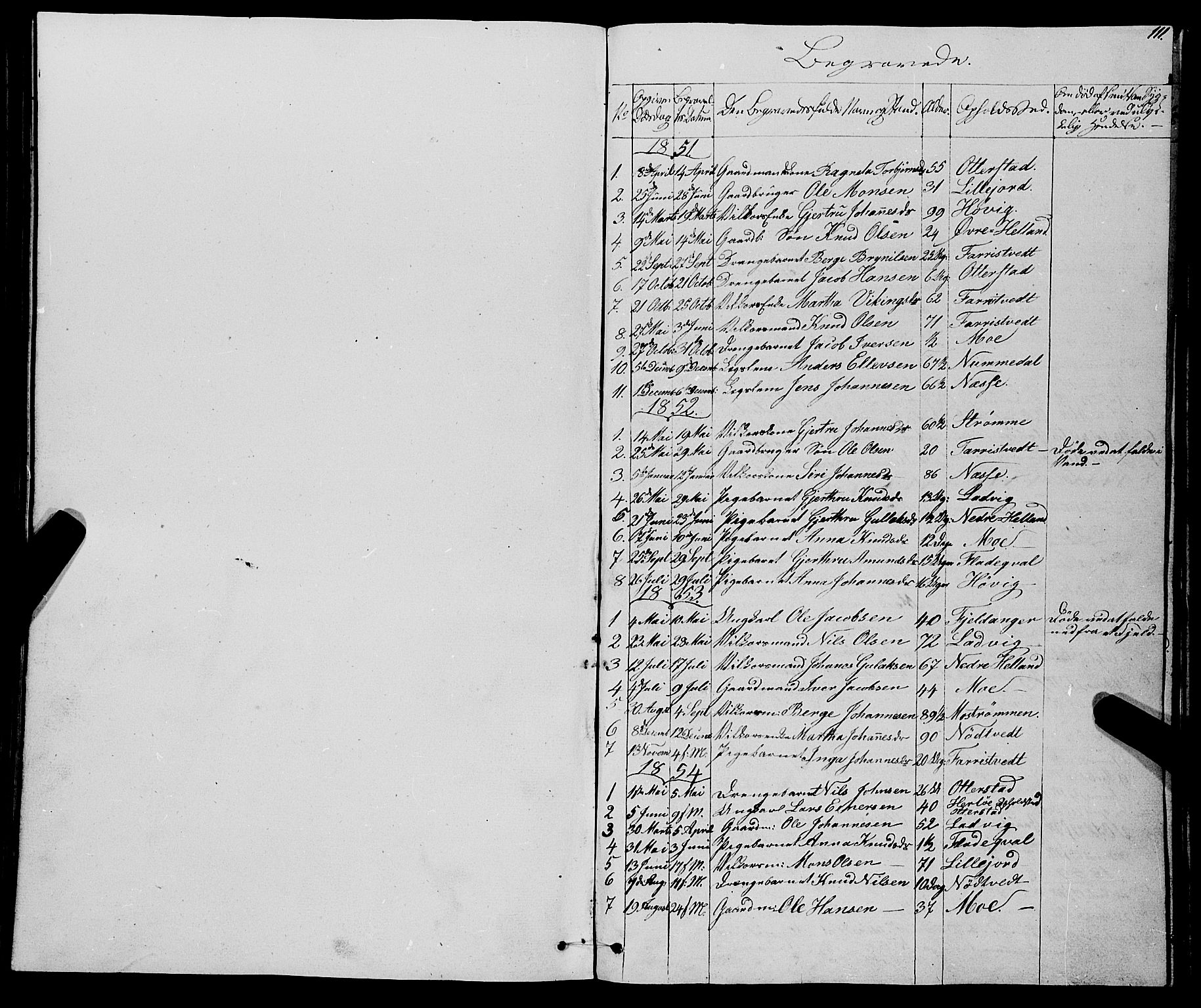 Osterfjorden Soknepresembete, SAB/A-77301: Parish register (copy) no. B 1, 1851-1890, p. 111
