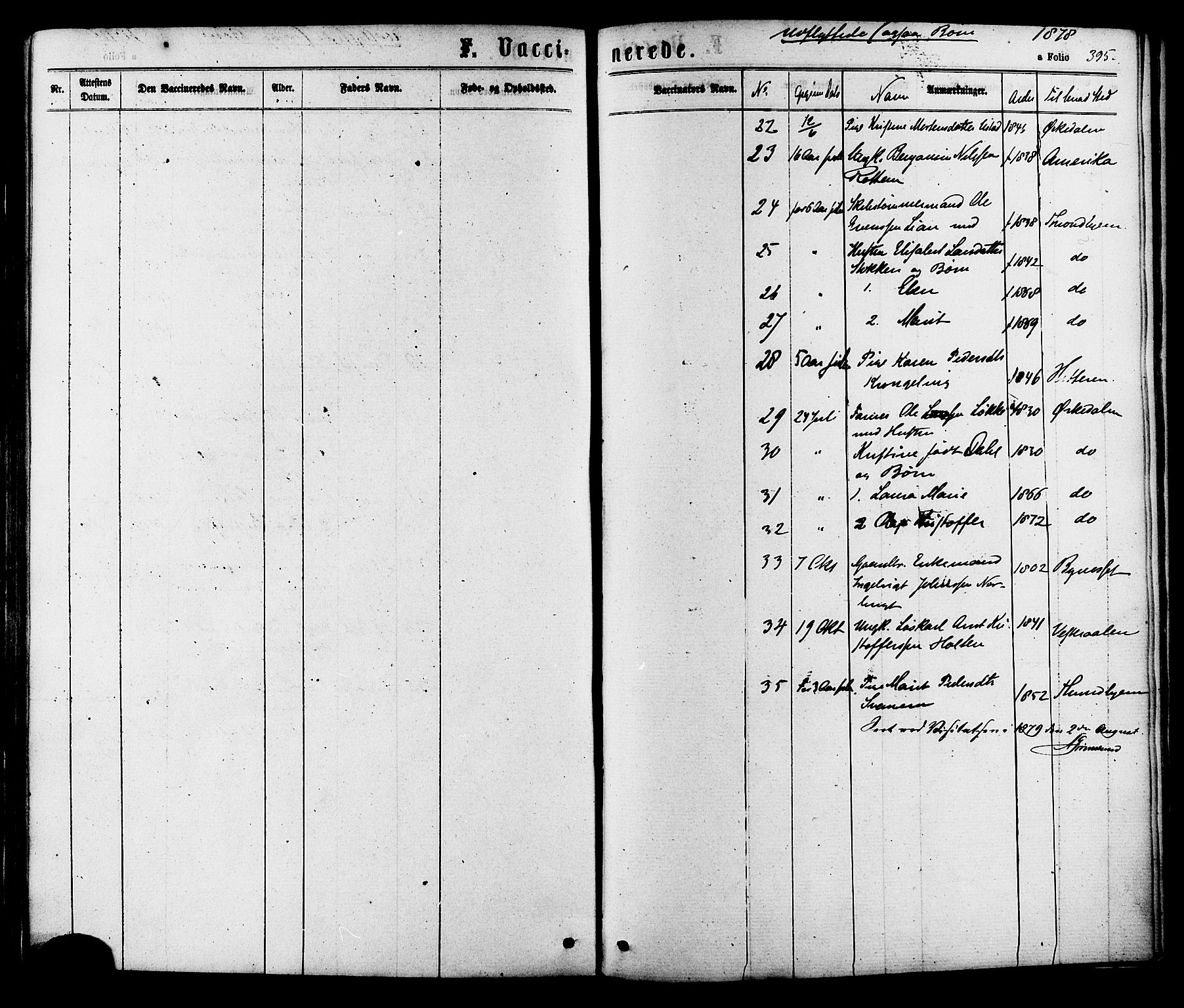 Ministerialprotokoller, klokkerbøker og fødselsregistre - Sør-Trøndelag, AV/SAT-A-1456/630/L0495: Parish register (official) no. 630A08, 1868-1878, p. 395