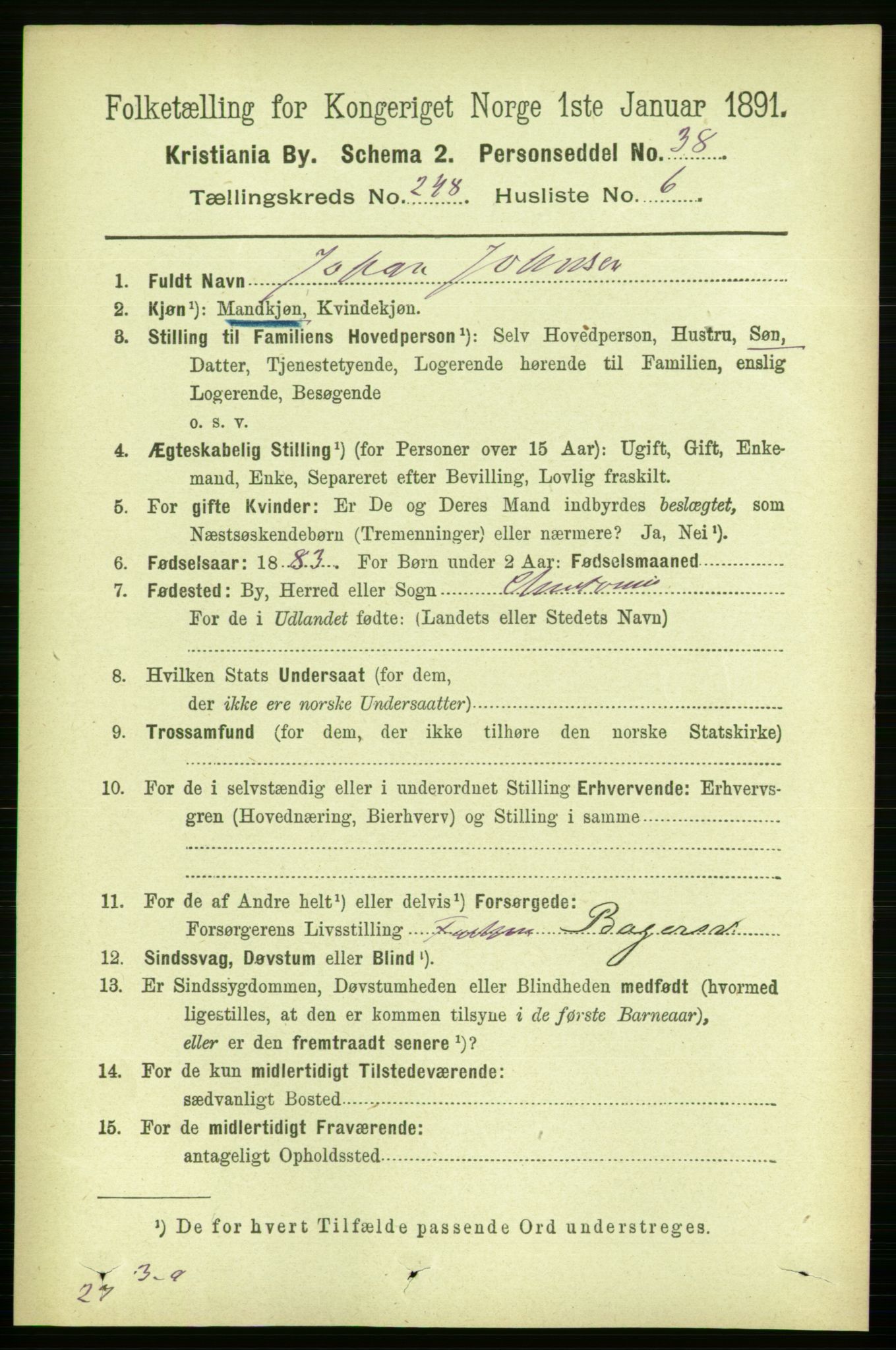 RA, 1891 census for 0301 Kristiania, 1891, p. 151261