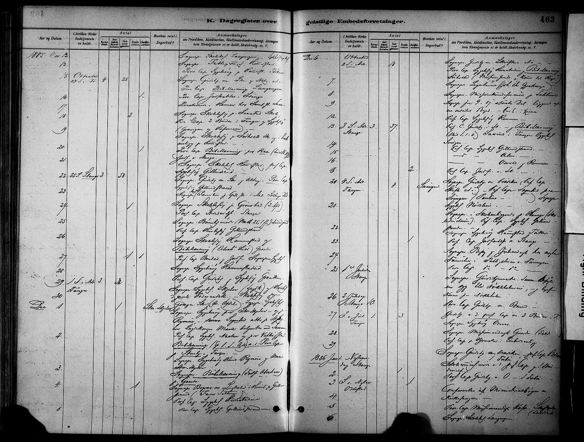 Stange prestekontor, AV/SAH-PREST-002/K/L0017: Parish register (official) no. 17, 1880-1893, p. 463