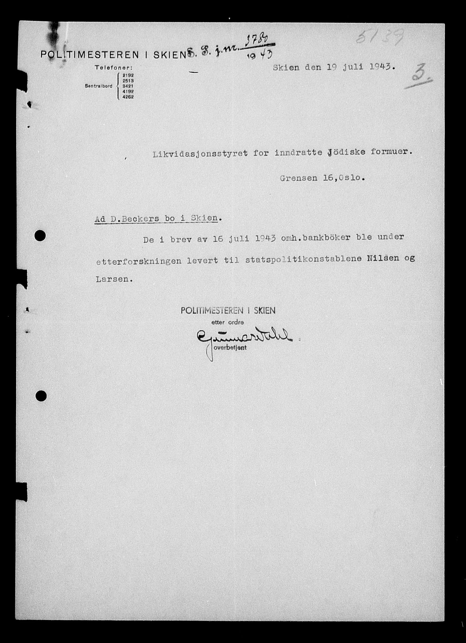 Justisdepartementet, Tilbakeføringskontoret for inndratte formuer, AV/RA-S-1564/H/Hc/Hcd/L0991: --, 1945-1947, p. 19