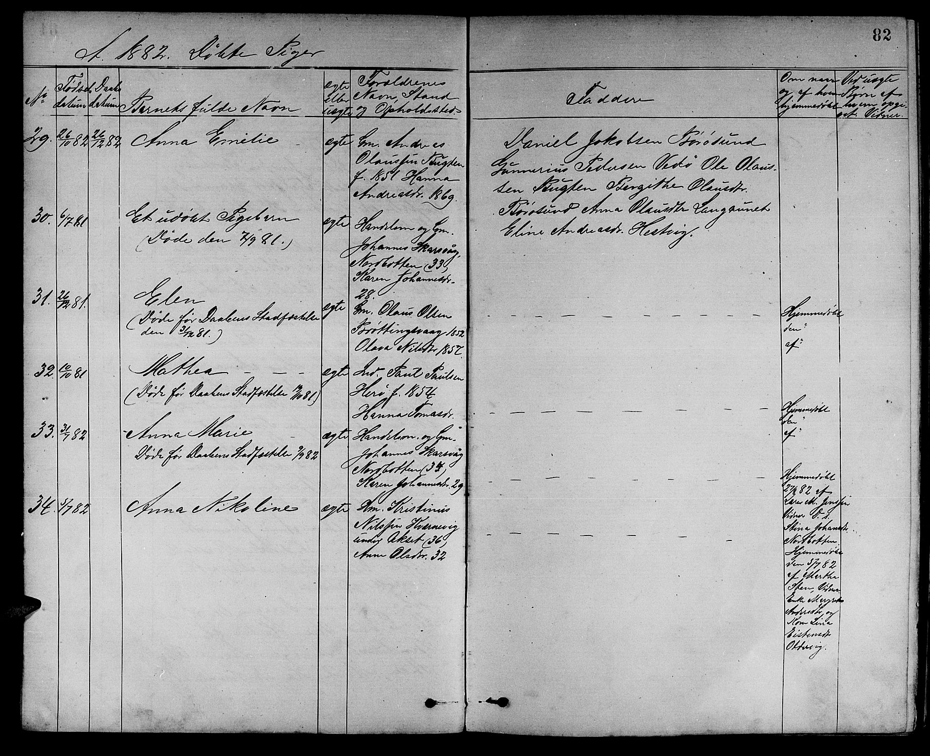 Ministerialprotokoller, klokkerbøker og fødselsregistre - Sør-Trøndelag, SAT/A-1456/637/L0561: Parish register (copy) no. 637C02, 1873-1882, p. 82