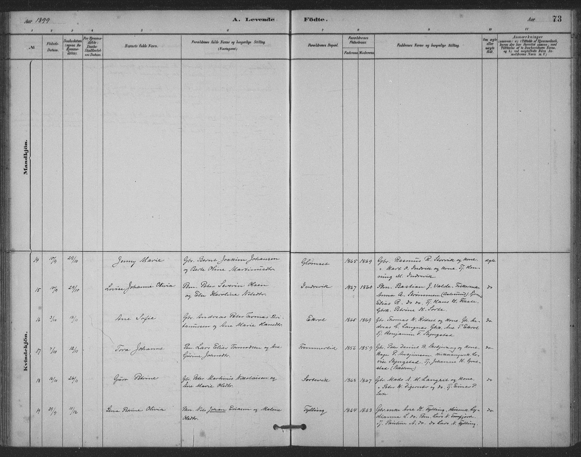 Ministerialprotokoller, klokkerbøker og fødselsregistre - Møre og Romsdal, AV/SAT-A-1454/524/L0356: Parish register (official) no. 524A08, 1880-1899, p. 73