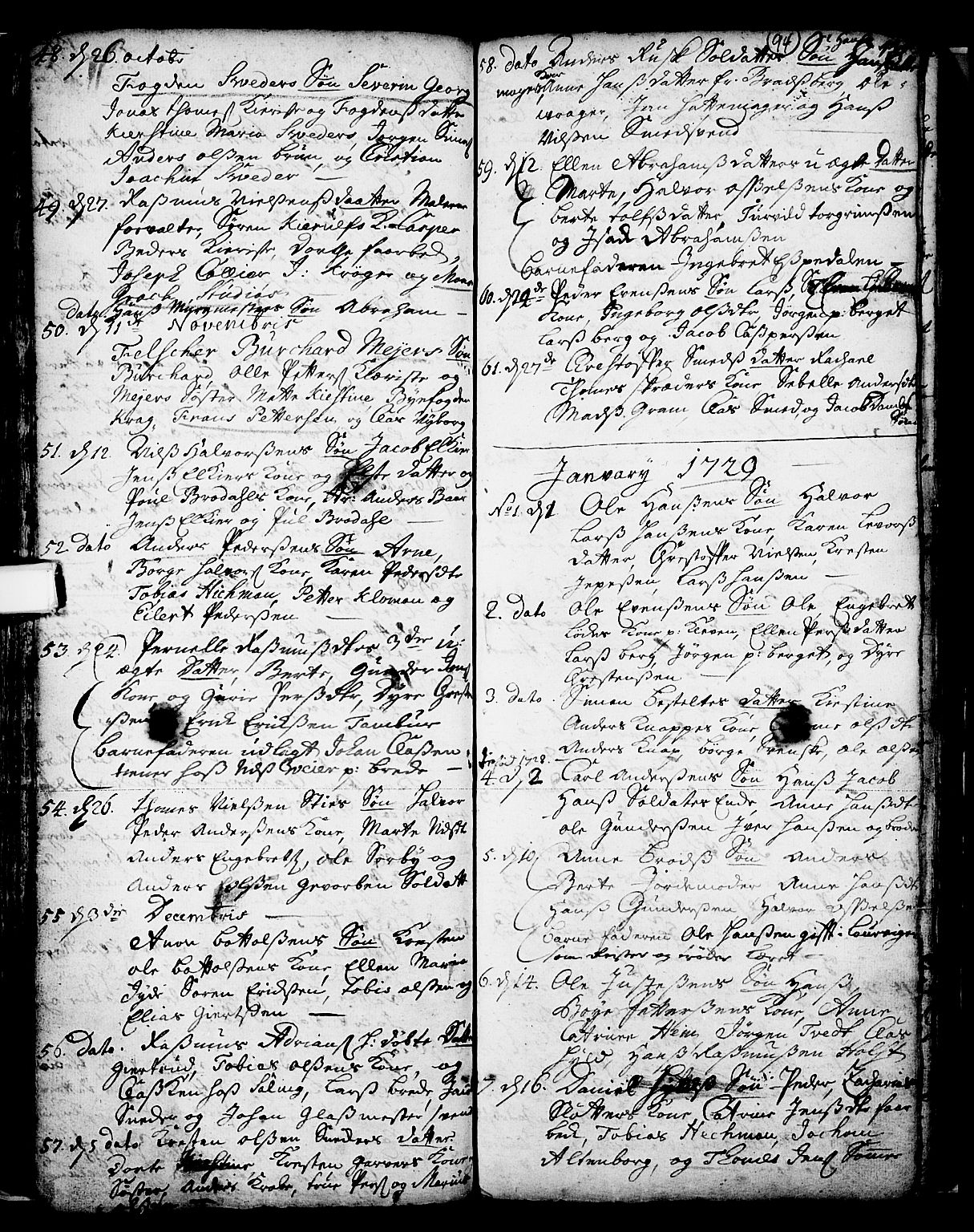 Skien kirkebøker, SAKO/A-302/F/Fa/L0002: Parish register (official) no. 2, 1716-1757, p. 94
