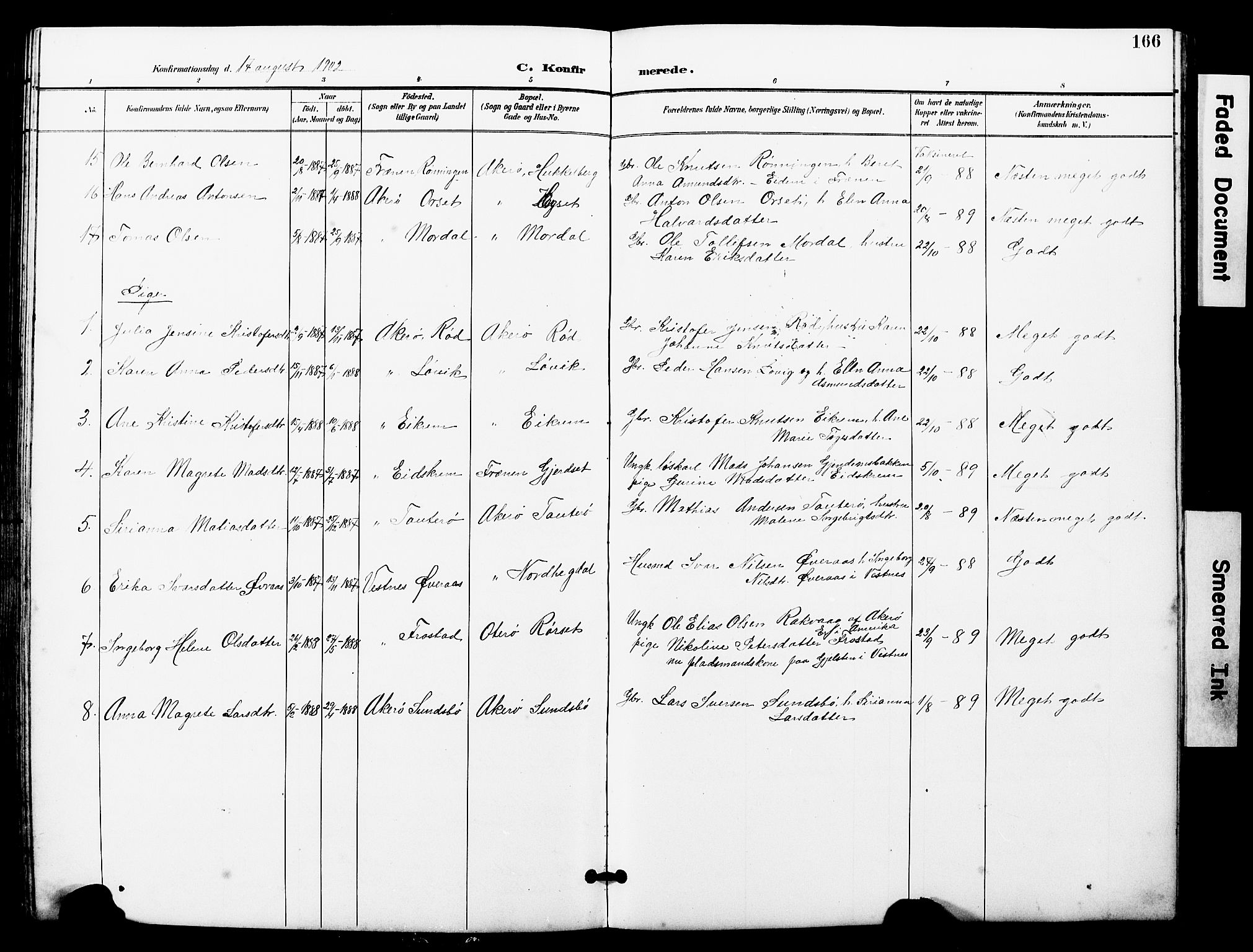 Ministerialprotokoller, klokkerbøker og fødselsregistre - Møre og Romsdal, AV/SAT-A-1454/560/L0725: Parish register (copy) no. 560C02, 1895-1930, p. 166