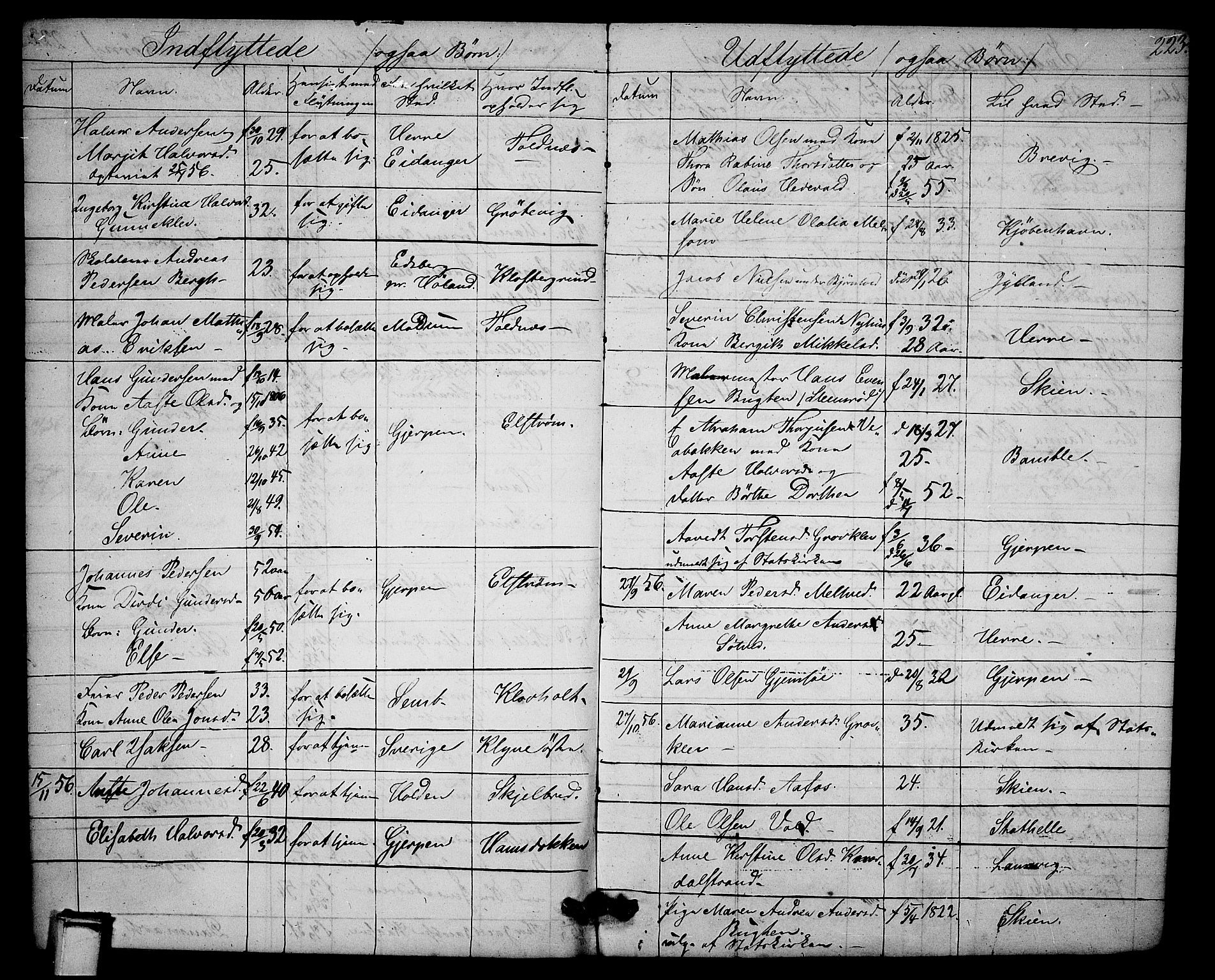 Solum kirkebøker, AV/SAKO-A-306/G/Ga/L0003: Parish register (copy) no. I 3, 1848-1859, p. 223