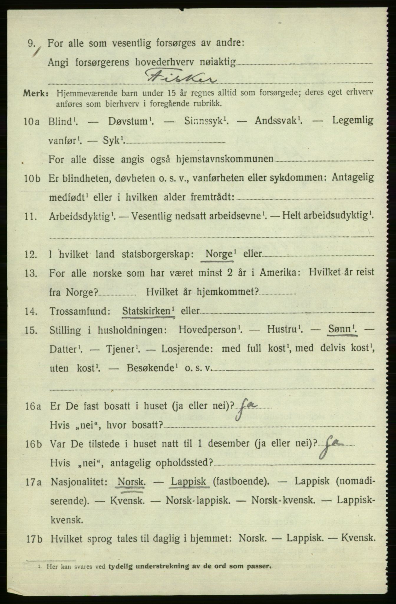 SATØ, 1920 census for Hasvik, 1920, p. 1094