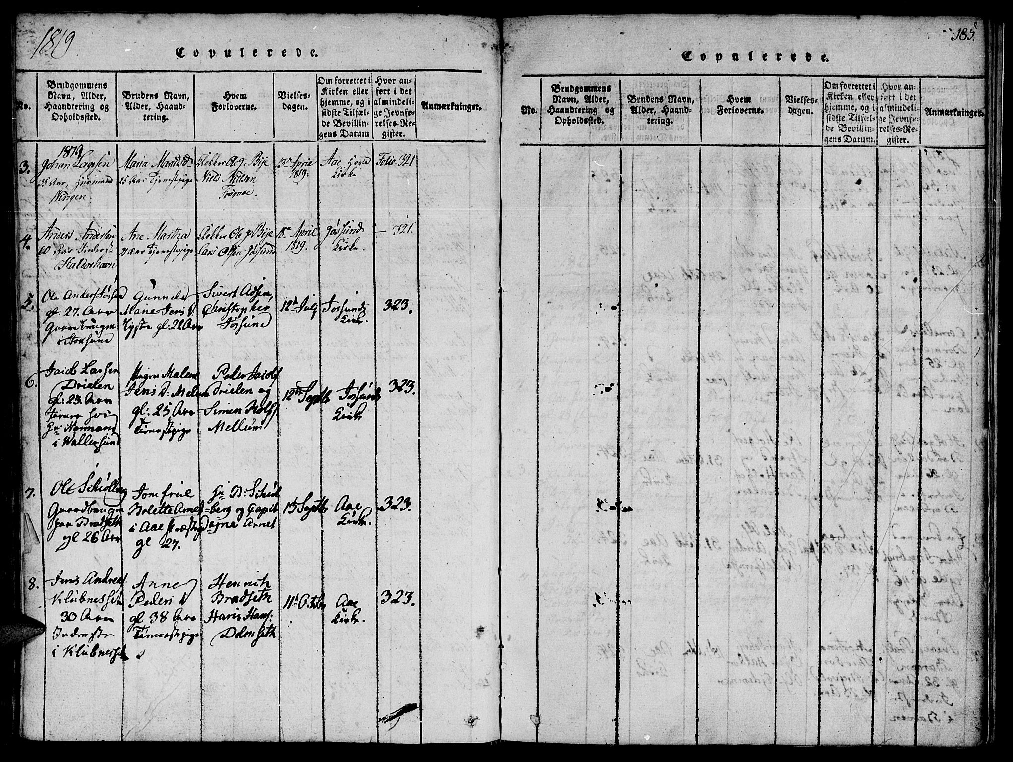 Ministerialprotokoller, klokkerbøker og fødselsregistre - Sør-Trøndelag, SAT/A-1456/655/L0675: Parish register (official) no. 655A04, 1818-1830, p. 185