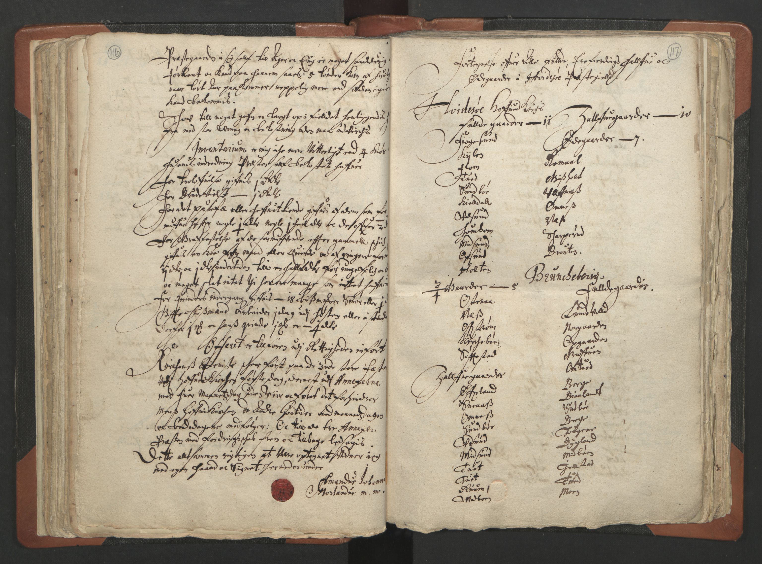 RA, Vicar's Census 1664-1666, no. 12: Øvre Telemark deanery, Nedre Telemark deanery and Bamble deanery, 1664-1666, p. 116-117