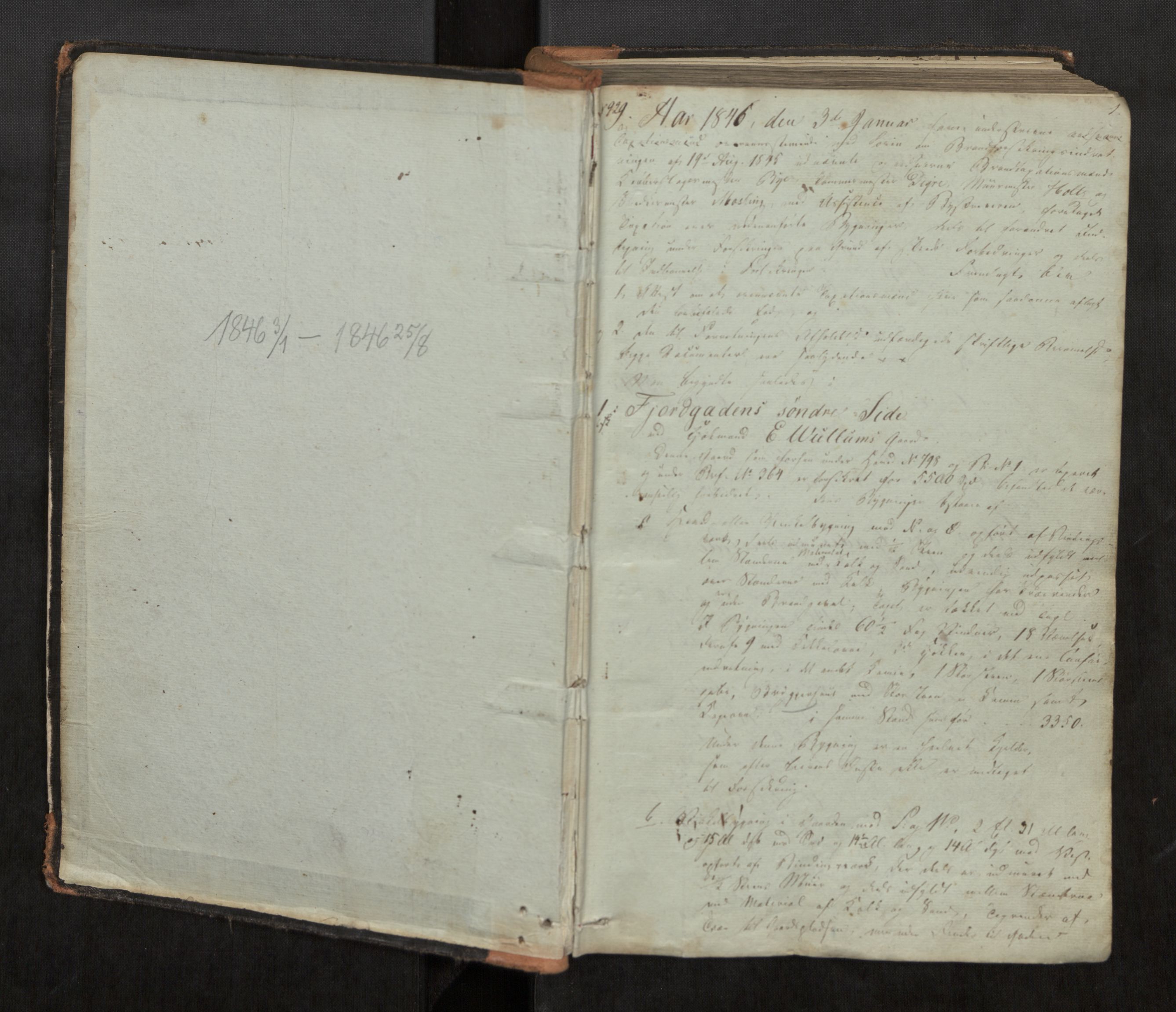 Norges Brannkasse Trondheim magistrat, AV/SAT-A-5590/Fa/L0020: Branntakstprotokoll A, 1846, p. 1a