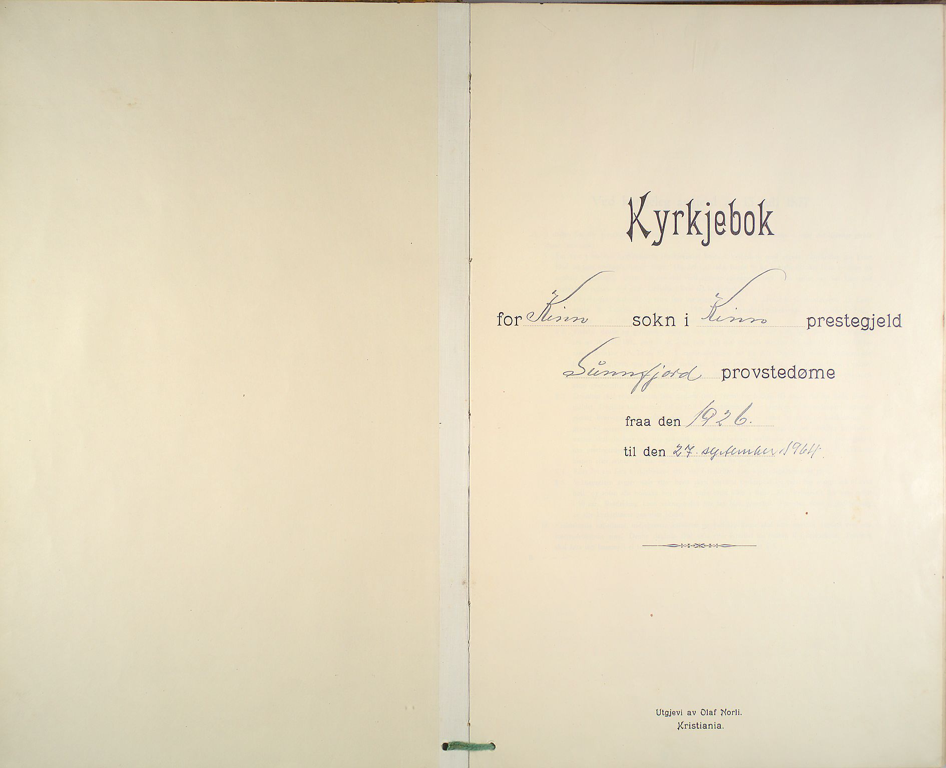 Kinn sokneprestembete, AV/SAB-A-80801/H/Haa/Haab/L0007: Parish register (official) no. B 7, 1926-1964