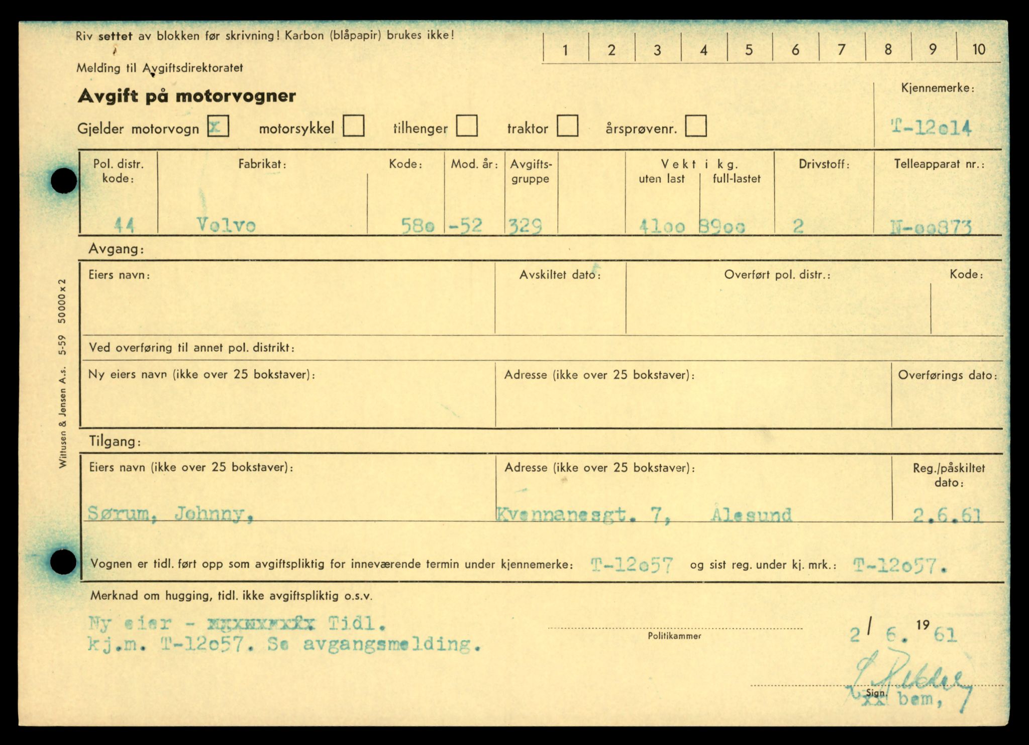 Møre og Romsdal vegkontor - Ålesund trafikkstasjon, AV/SAT-A-4099/F/Fe/L0032: Registreringskort for kjøretøy T 11997 - T 12149, 1927-1998, p. 519