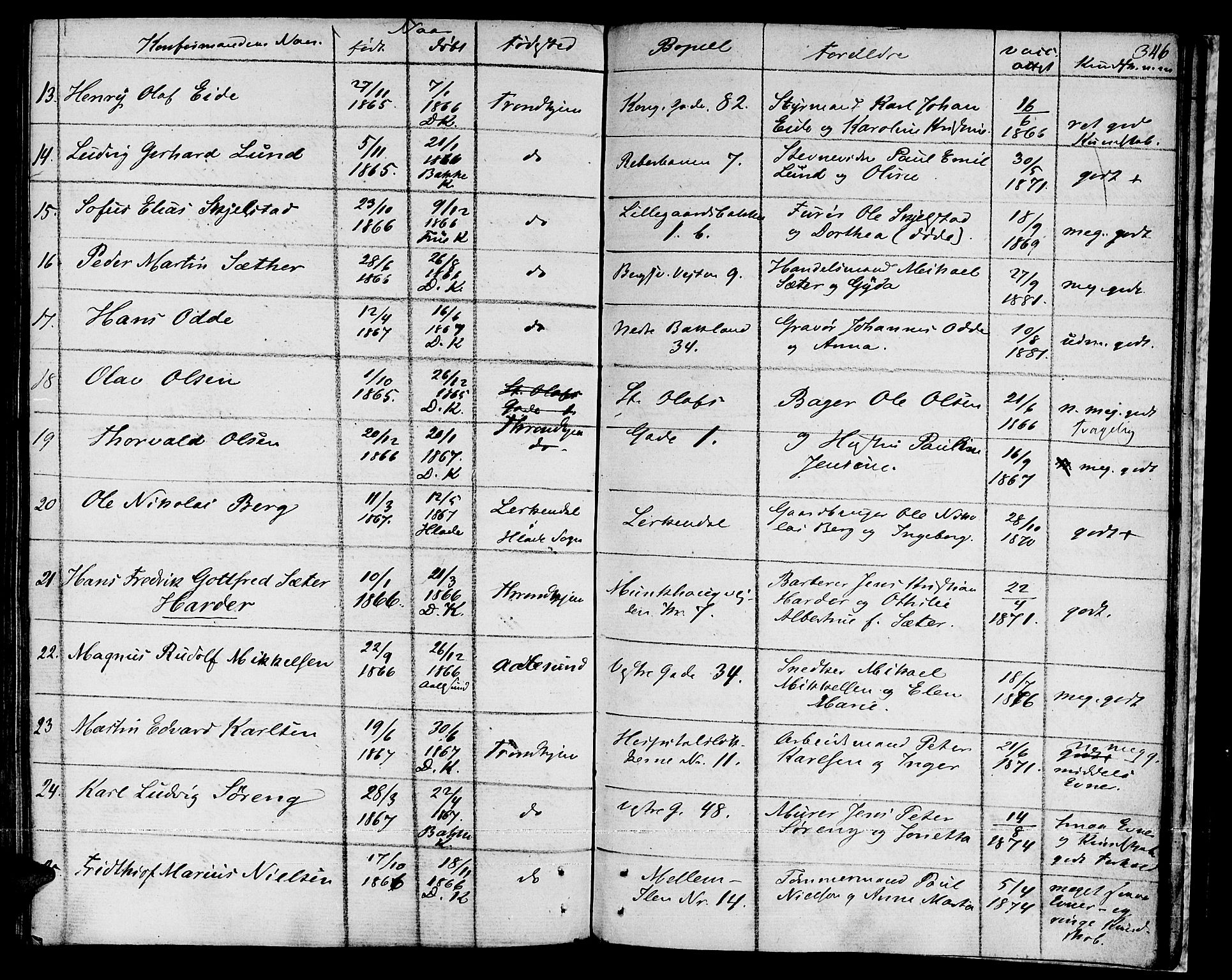 Ministerialprotokoller, klokkerbøker og fødselsregistre - Sør-Trøndelag, SAT/A-1456/601/L0070: Curate's parish register no. 601B03, 1821-1881, p. 346
