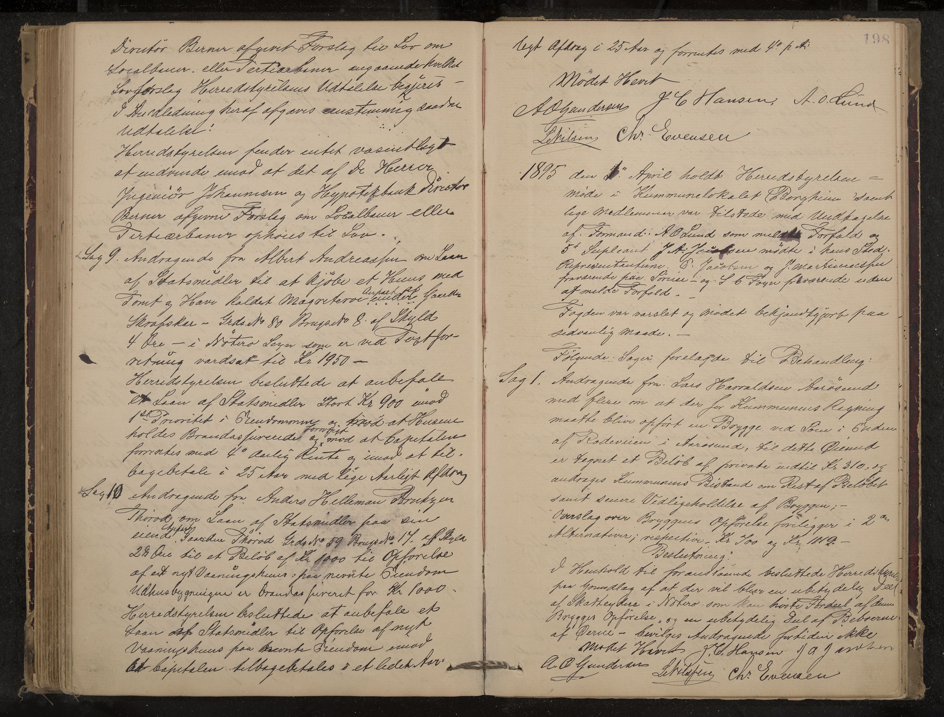 Nøtterøy formannskap og sentraladministrasjon, IKAK/0722021-1/A/Aa/L0004: Møtebok, 1887-1896, p. 198