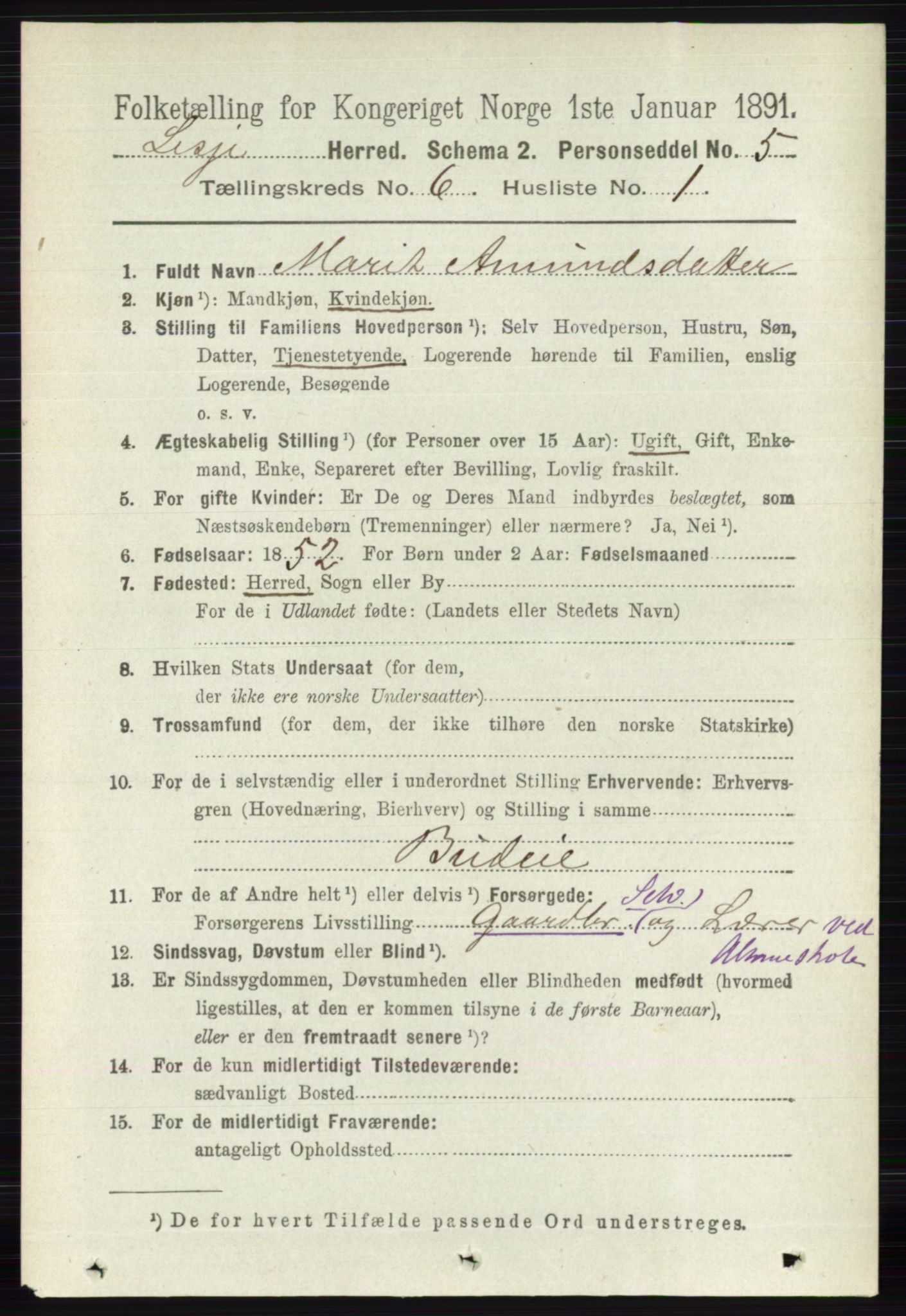 RA, 1891 census for 0512 Lesja, 1891, p. 2147