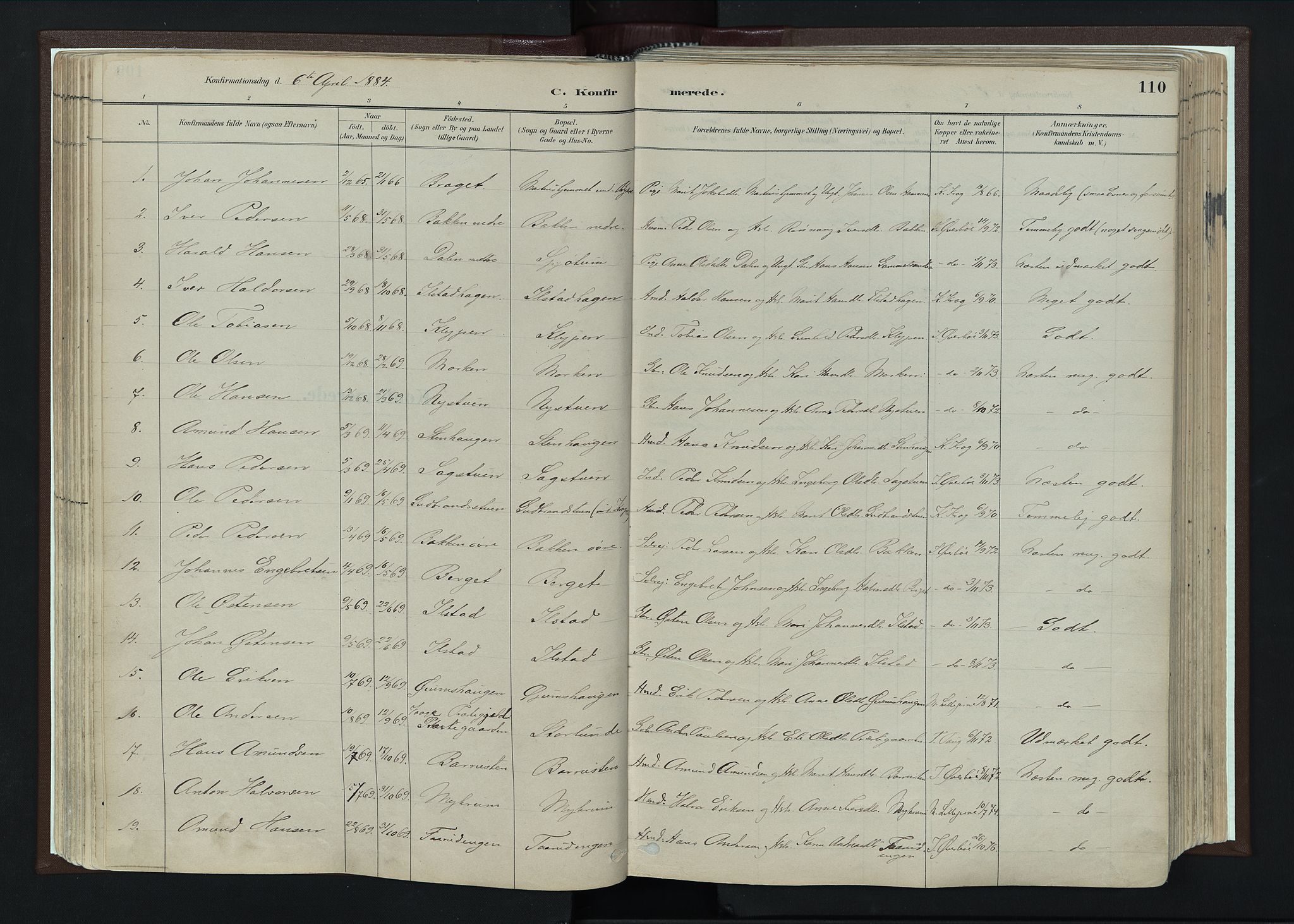 Nord-Fron prestekontor, AV/SAH-PREST-080/H/Ha/Haa/L0004: Parish register (official) no. 4, 1884-1914, p. 110