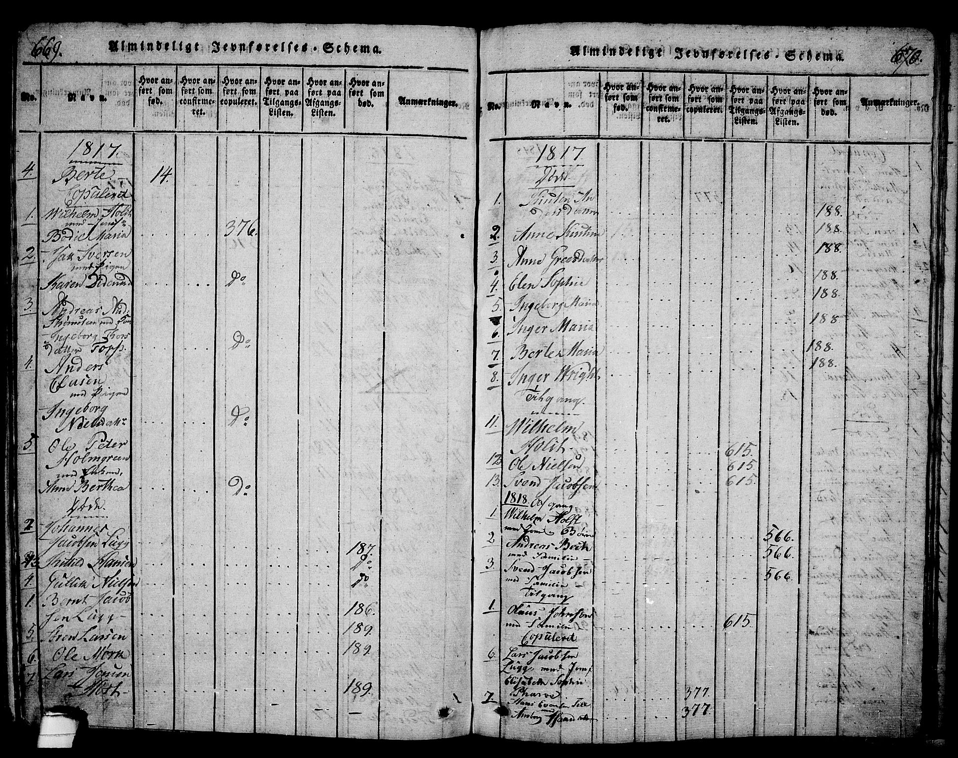 Langesund kirkebøker, SAKO/A-280/G/Ga/L0003: Parish register (copy) no. 3, 1815-1858, p. 669-670