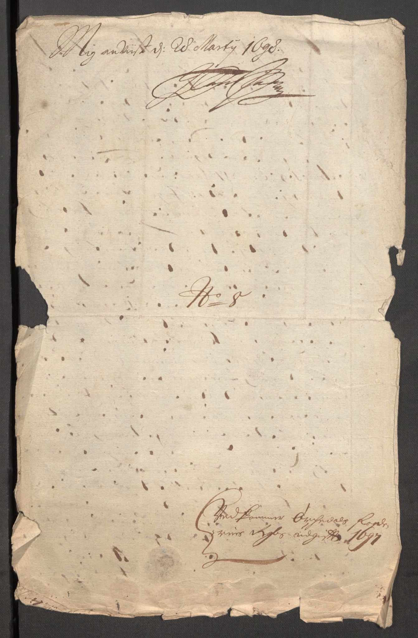 Rentekammeret inntil 1814, Reviderte regnskaper, Fogderegnskap, AV/RA-EA-4092/R60/L3947: Fogderegnskap Orkdal og Gauldal, 1697, p. 223