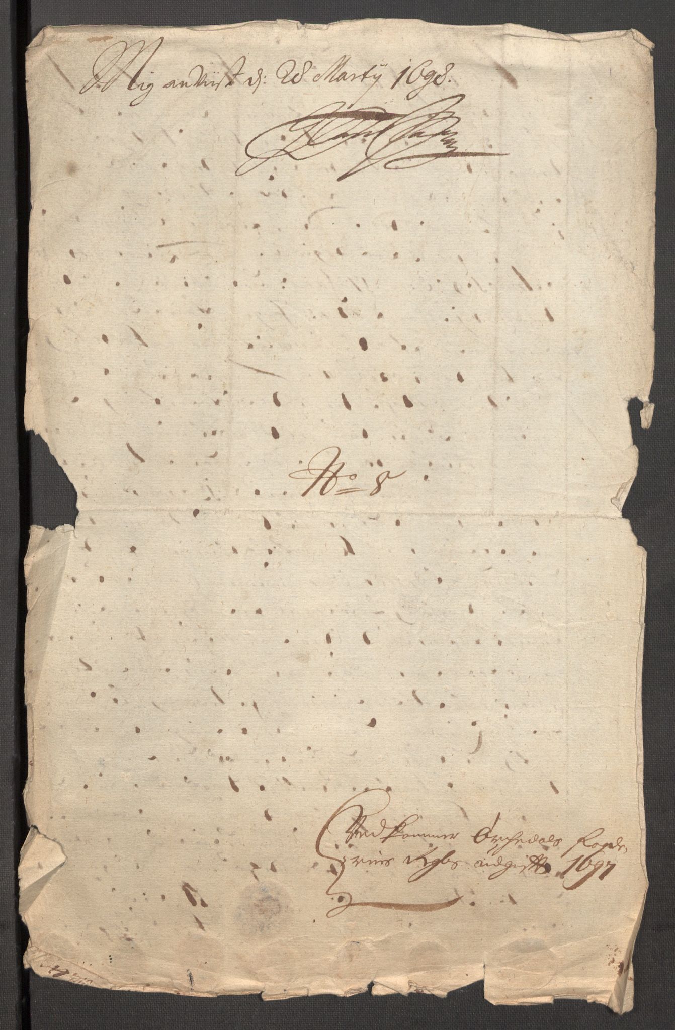 Rentekammeret inntil 1814, Reviderte regnskaper, Fogderegnskap, RA/EA-4092/R60/L3947: Fogderegnskap Orkdal og Gauldal, 1697, p. 223