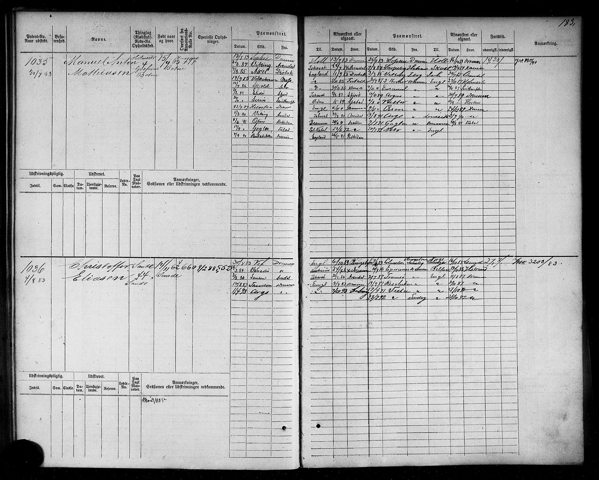 Holmestrand innrulleringskontor, AV/SAKO-A-1151/F/Fc/L0004: Hovedrulle, 1872-1913, p. 222