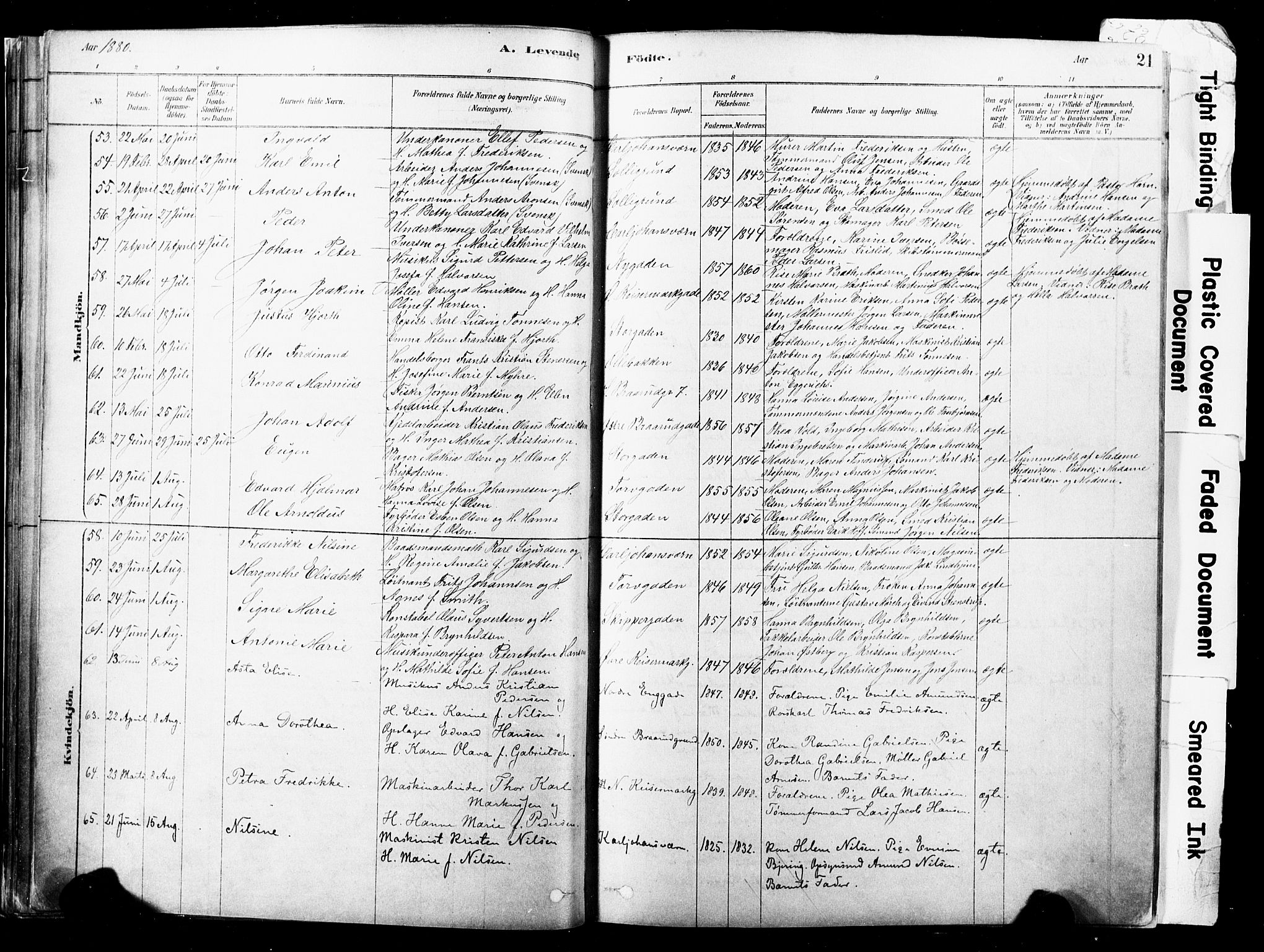 Horten kirkebøker, AV/SAKO-A-348/F/Fa/L0003: Parish register (official) no. 3, 1878-1887, p. 21