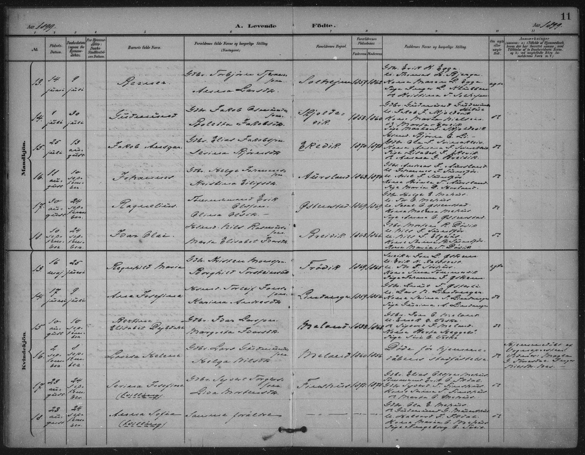 Skjold sokneprestkontor, AV/SAST-A-101847/H/Ha/Haa/L0011: Parish register (official) no. A 11, 1897-1914, p. 11