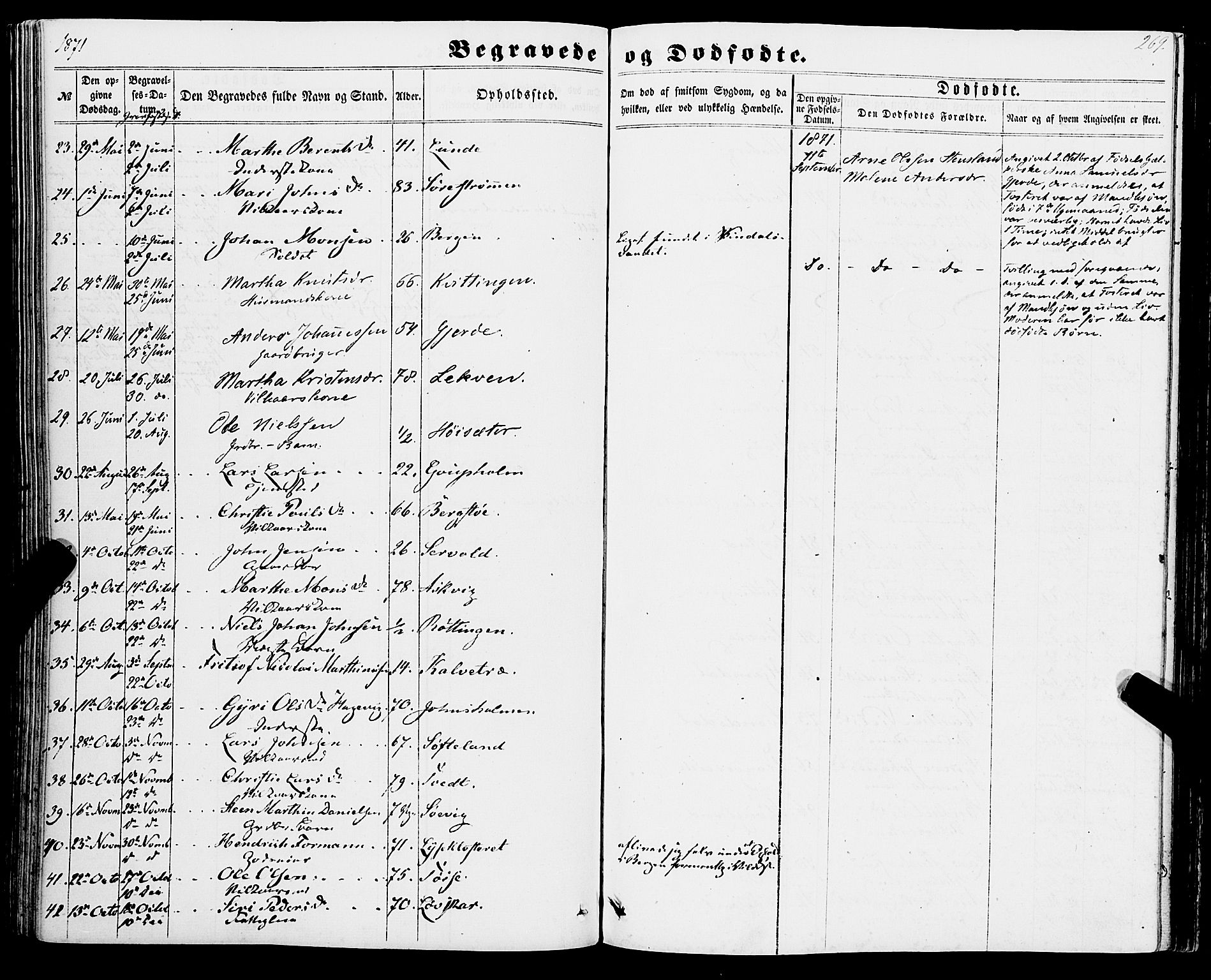 Os sokneprestembete, SAB/A-99929: Parish register (official) no. A 17, 1860-1873, p. 269