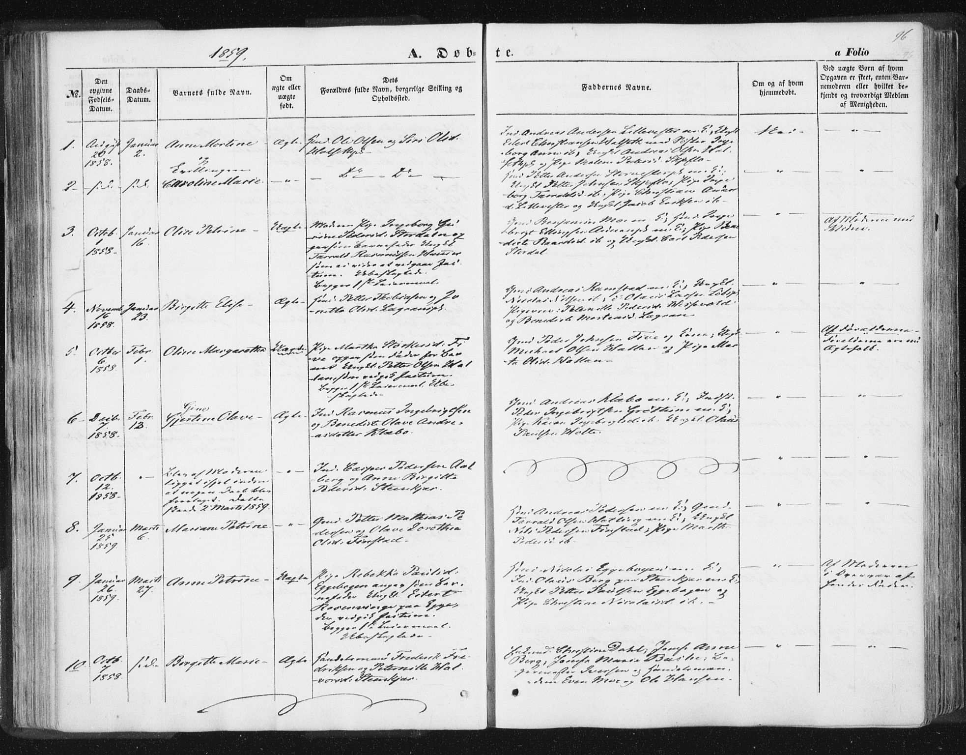 Ministerialprotokoller, klokkerbøker og fødselsregistre - Nord-Trøndelag, SAT/A-1458/746/L0446: Parish register (official) no. 746A05, 1846-1859, p. 96
