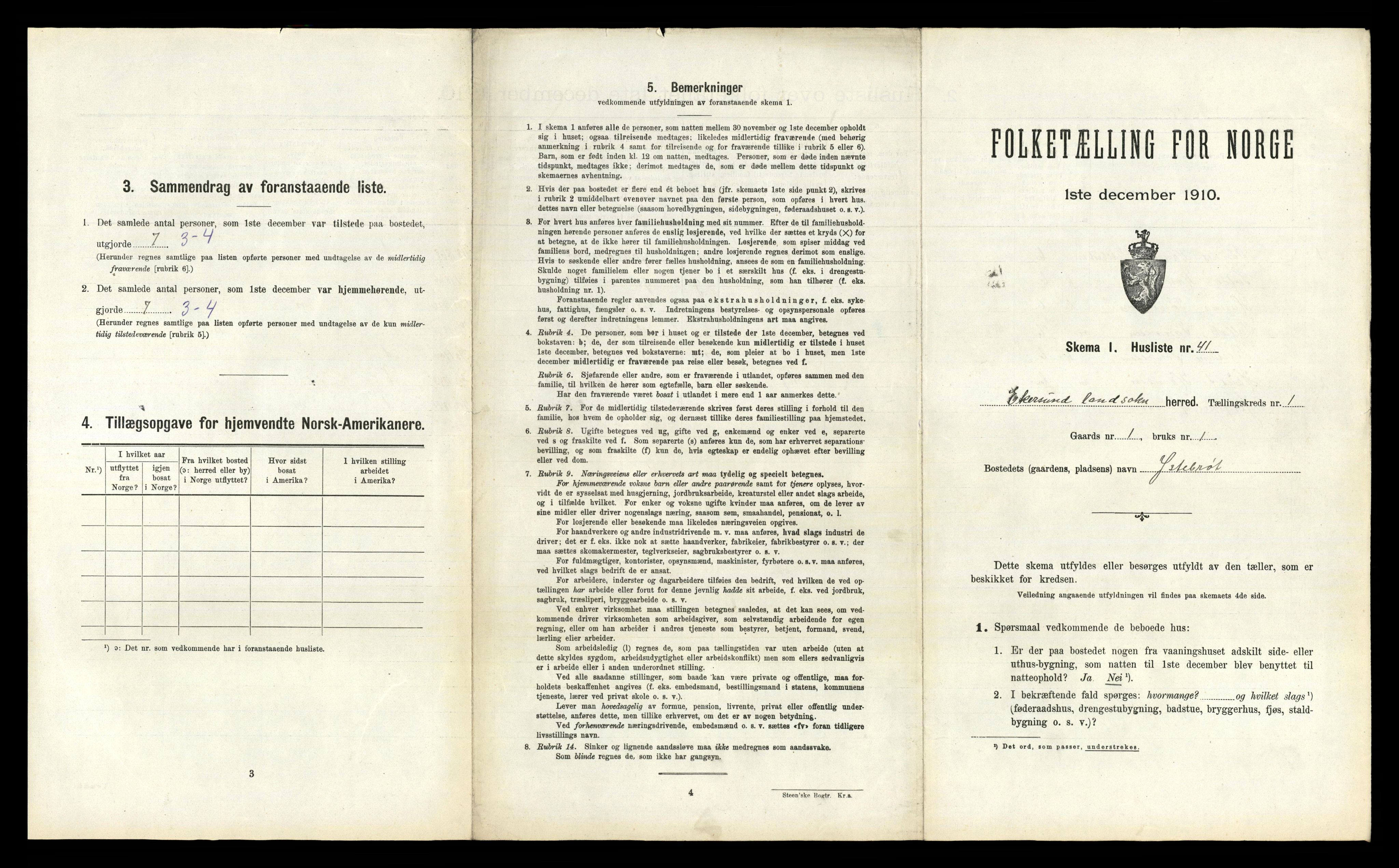 RA, 1910 census for Eigersund, 1910, p. 118