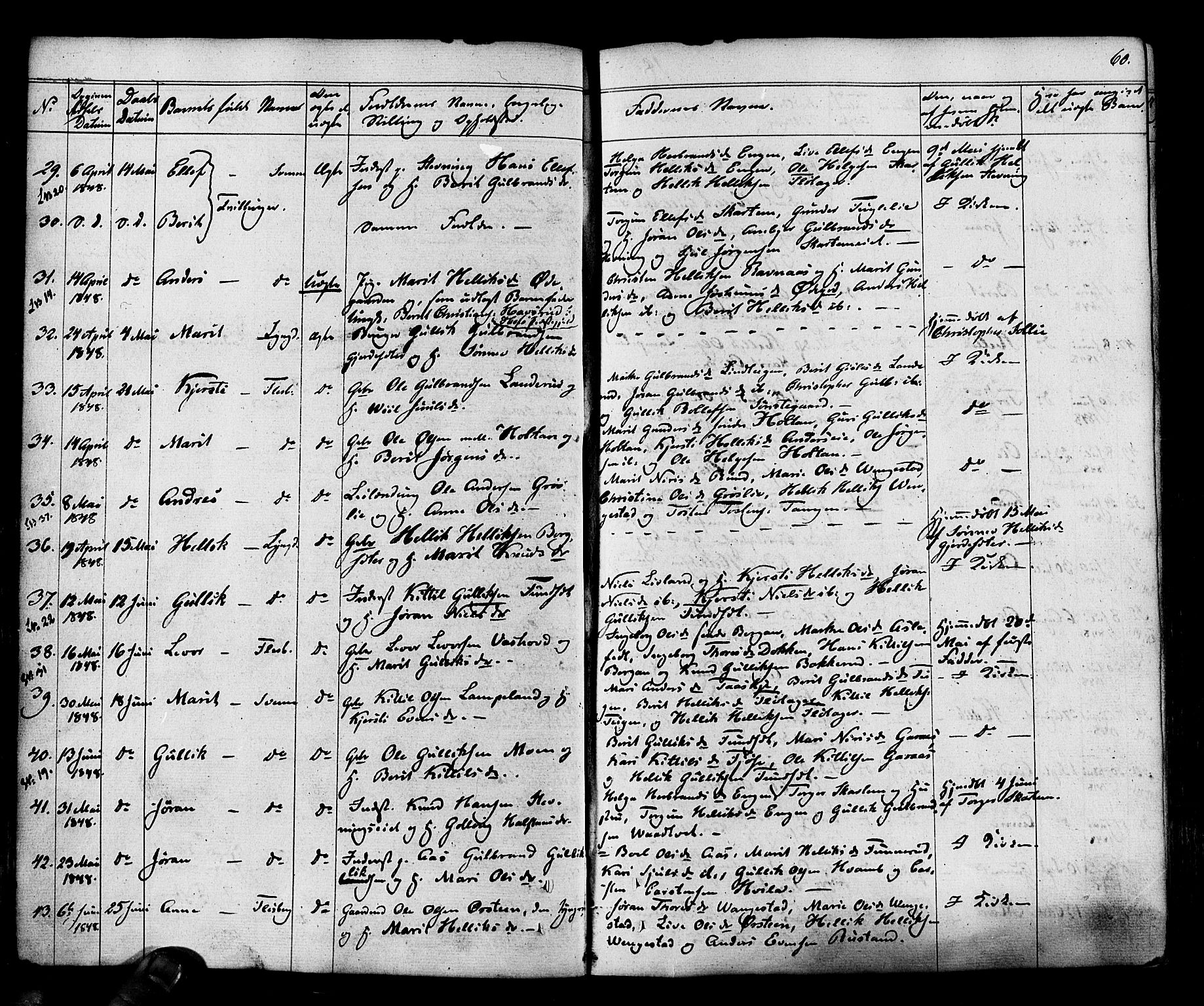 Flesberg kirkebøker, AV/SAKO-A-18/F/Fa/L0006: Parish register (official) no. I 6, 1834-1860, p. 60