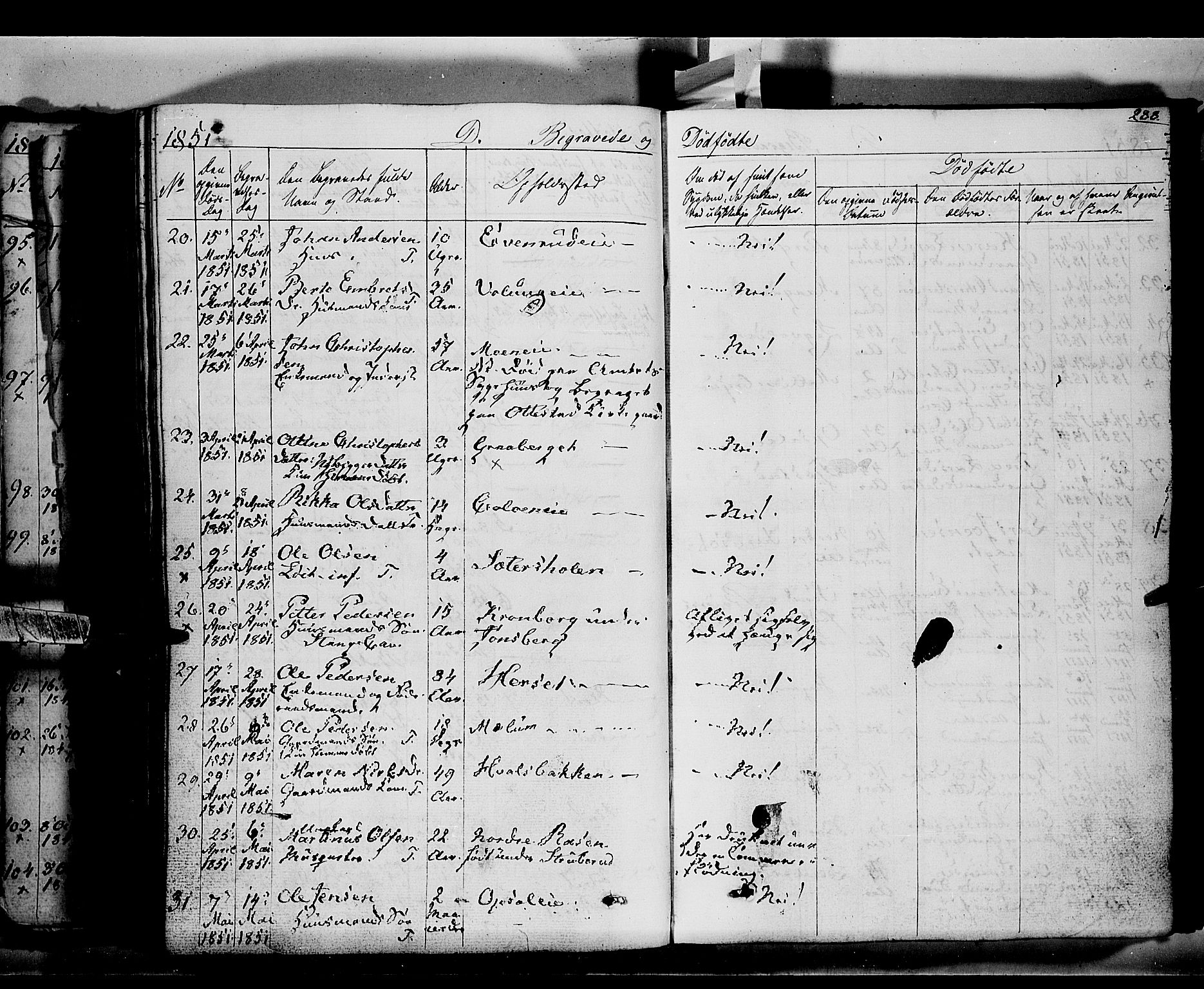 Romedal prestekontor, SAH/PREST-004/K/L0004: Parish register (official) no. 4, 1847-1861, p. 288