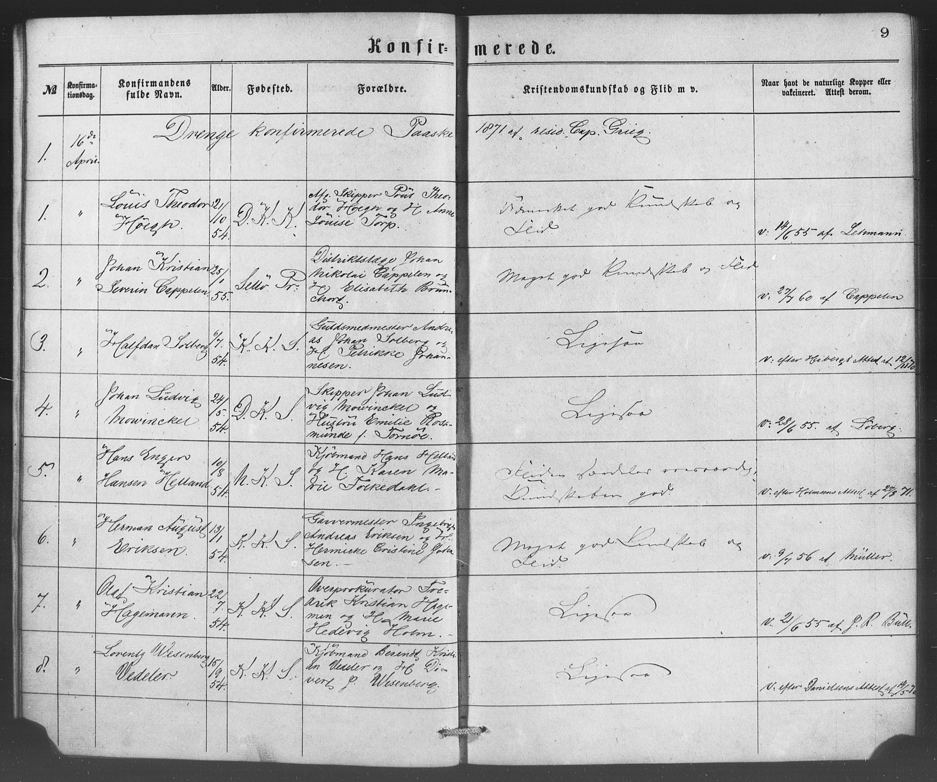 Korskirken sokneprestembete, SAB/A-76101/H/Haa/L0070: Curate's parish register no. A 5, 1869-1885, p. 9