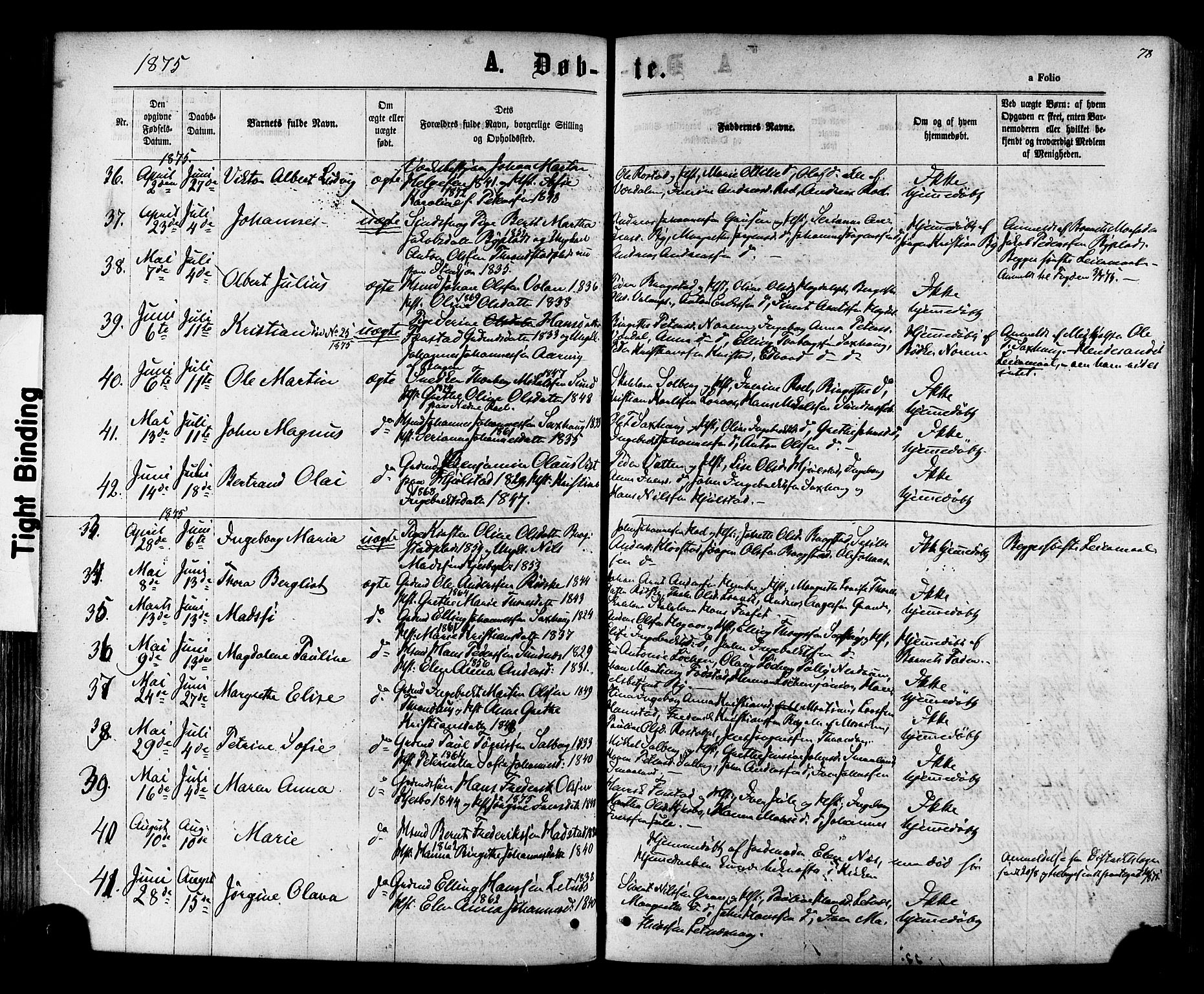 Ministerialprotokoller, klokkerbøker og fødselsregistre - Nord-Trøndelag, AV/SAT-A-1458/730/L0284: Parish register (official) no. 730A09, 1866-1878, p. 78