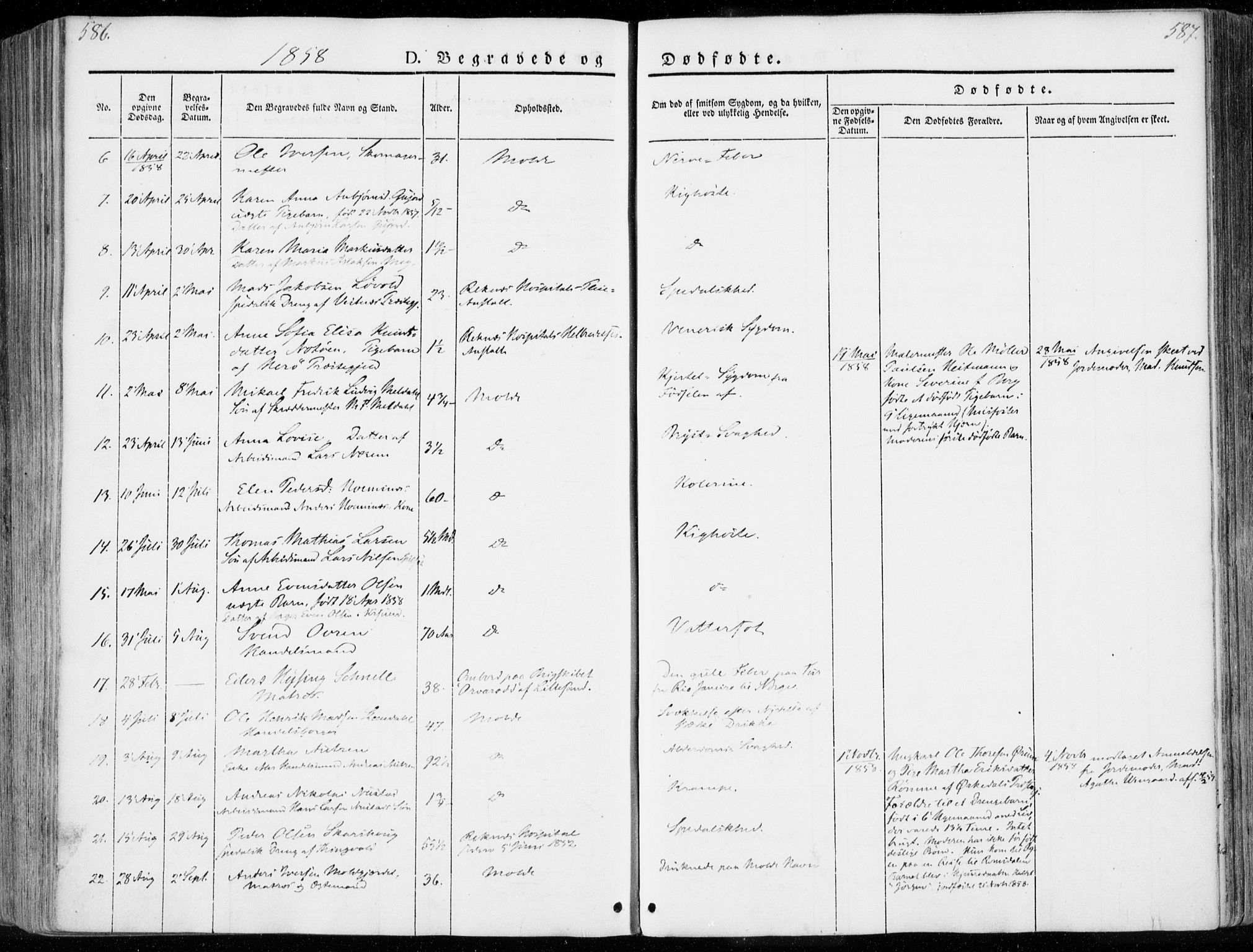 Ministerialprotokoller, klokkerbøker og fødselsregistre - Møre og Romsdal, SAT/A-1454/558/L0689: Parish register (official) no. 558A03, 1843-1872, p. 586-587